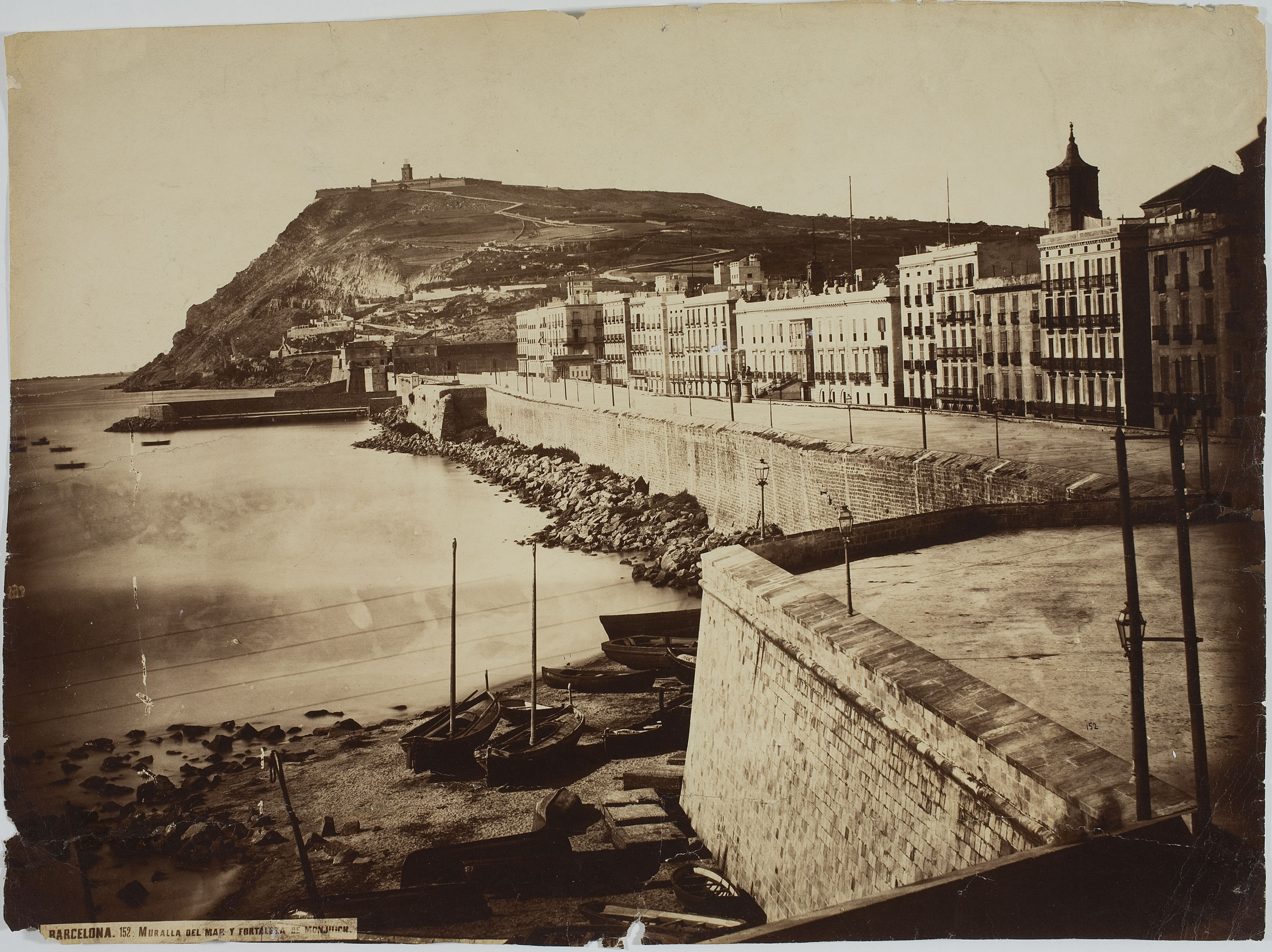 image for: Charles Clifford - Muralla del mar y fortaleza de Montjuich (Barcelona) - 1860