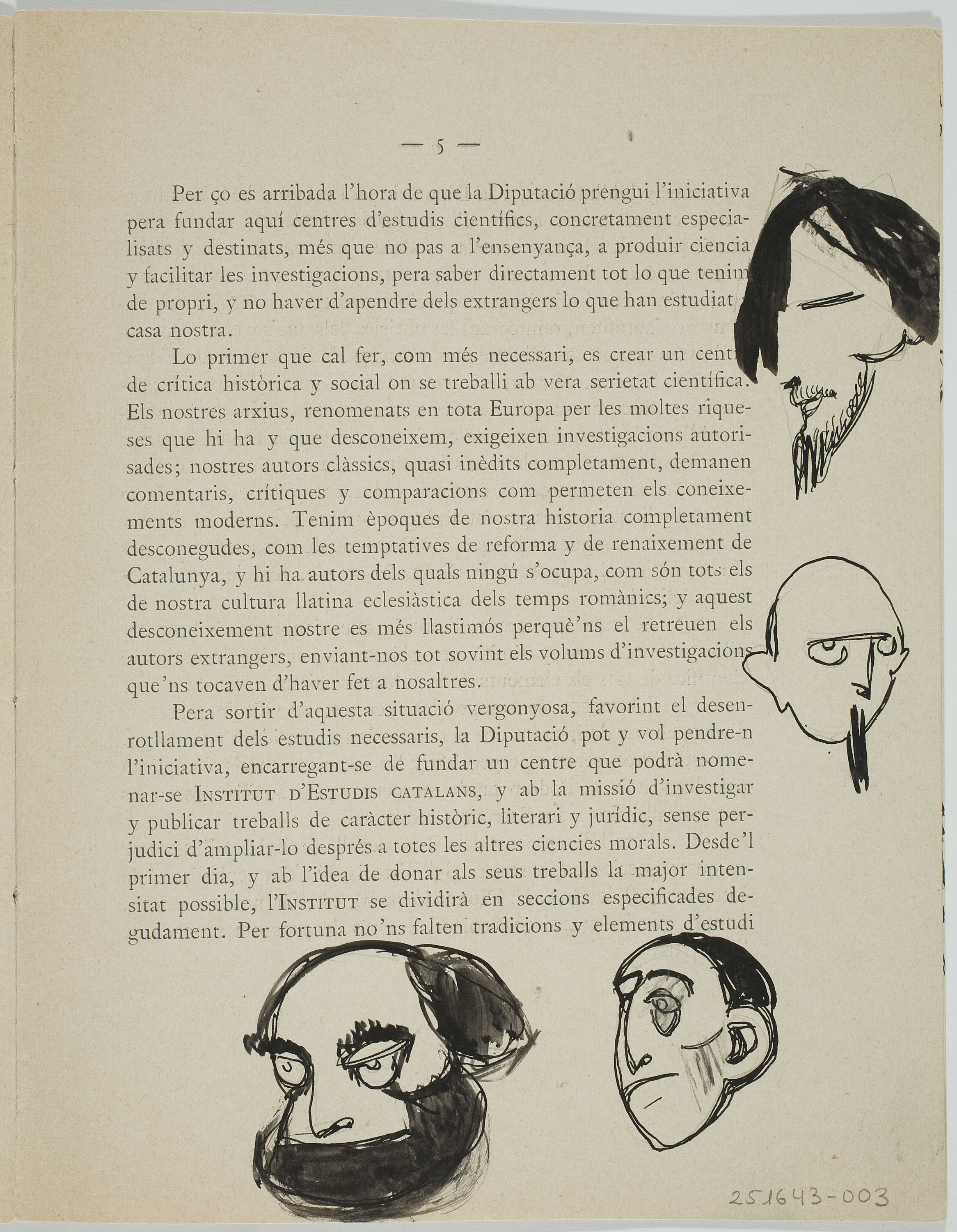 image for: Ismael Smith - Caricatures al «Dictamen-acord de constitució. Reglament interior» de l’Institut d’Estudis Catalans, de 1907 - 1907 [1]