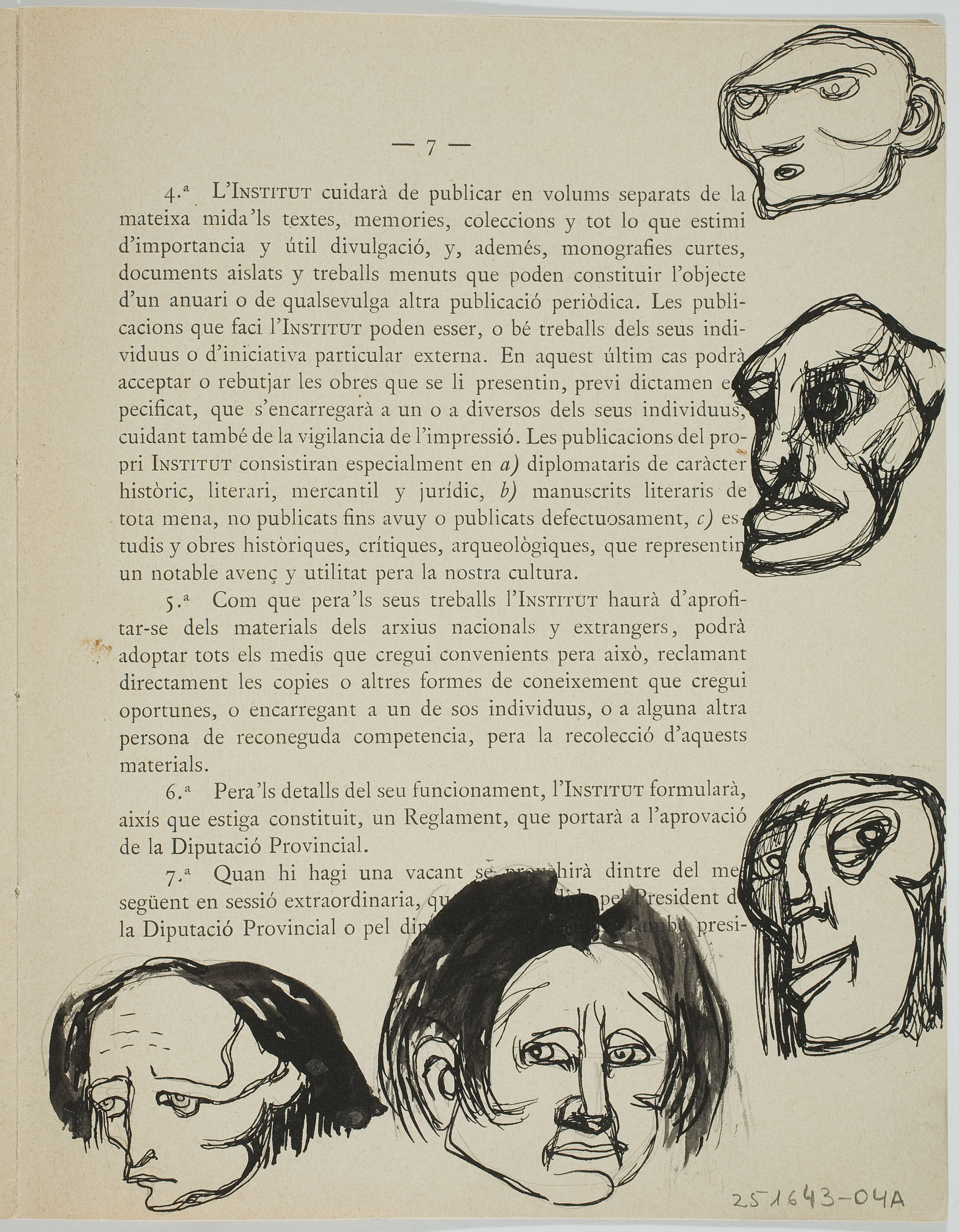 image for: Ismael Smith - Caricatures al «Dictamen-acord de constitució. Reglament interior» de l’Institut d’Estudis Catalans, de 1907 - 1907 [2]