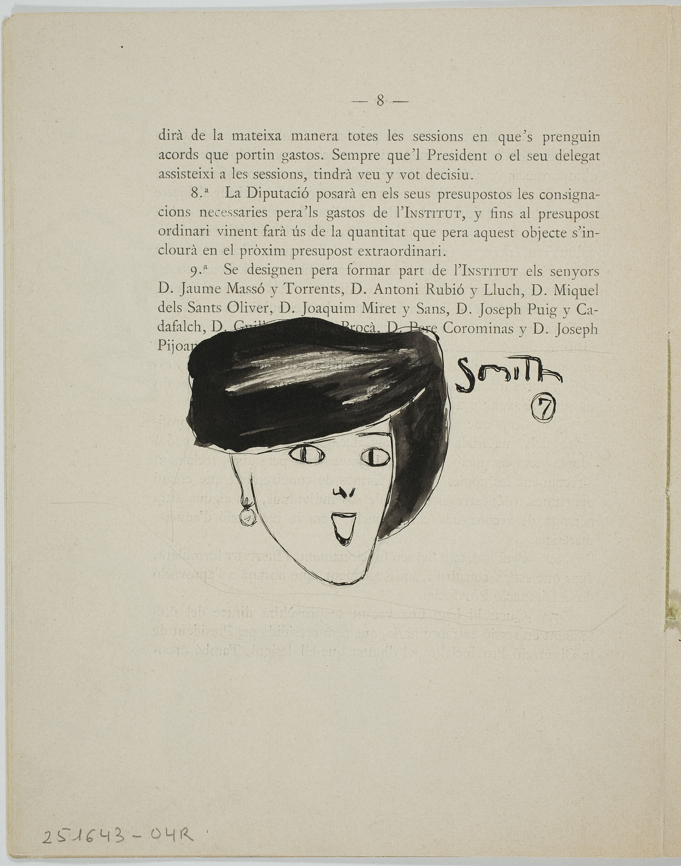 image for: Ismael Smith - Caricatures al «Dictamen-acord de constitució. Reglament interior» de l’Institut d’Estudis Catalans, de 1907 - 1907 [3]