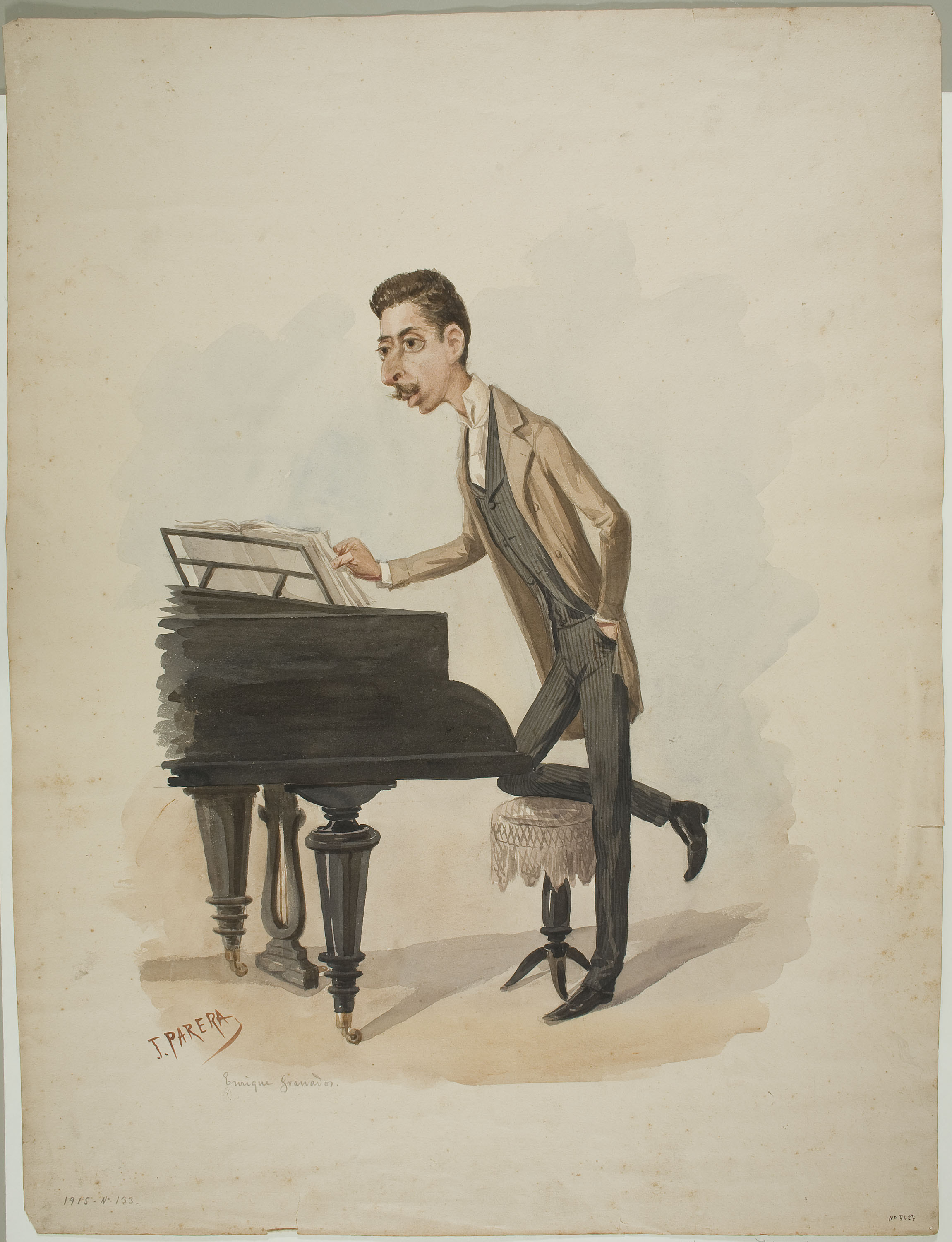 image for: Josep Parera Romero - Caricatura d&#039;Enric Granados - Cap a 1880-1890