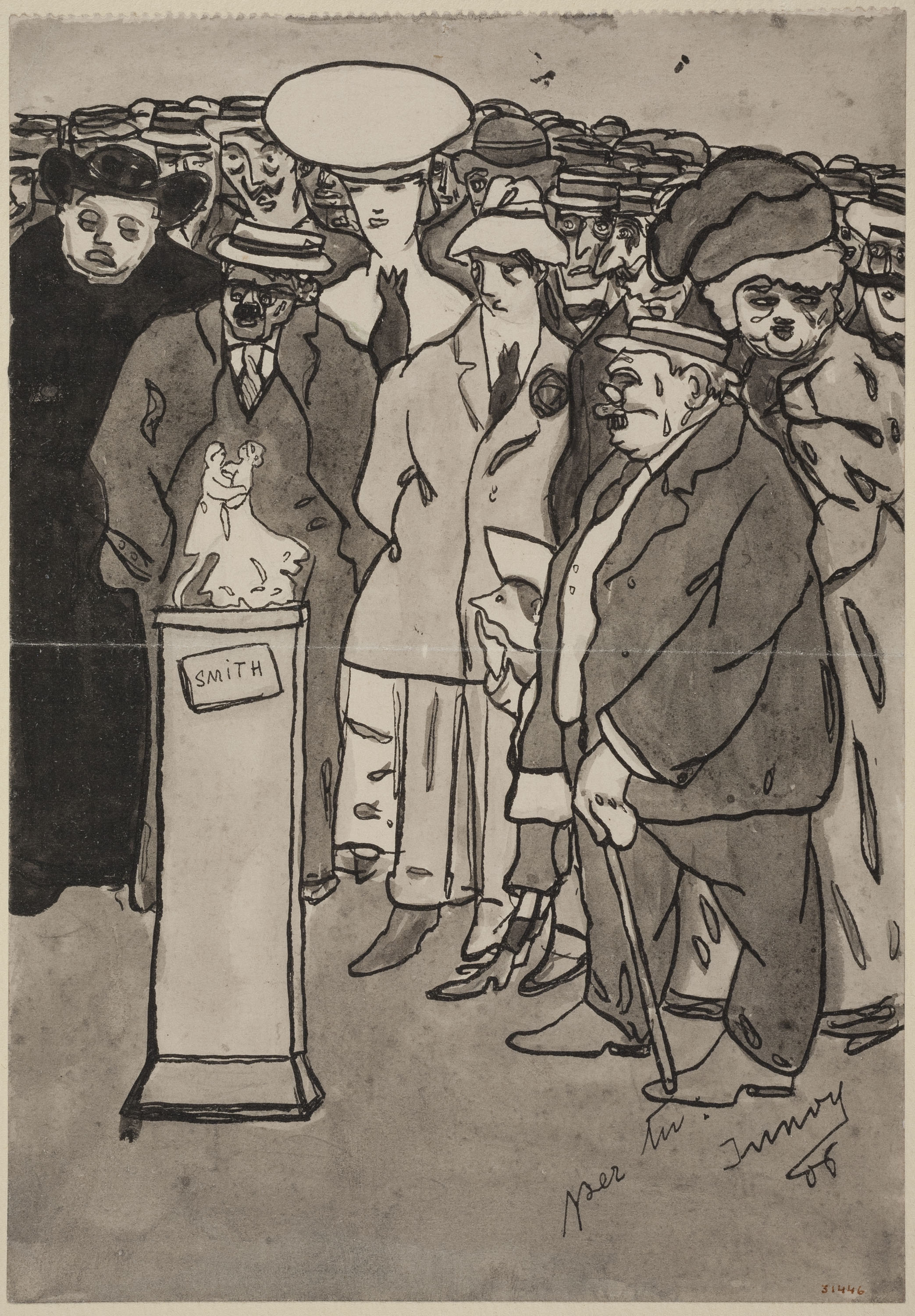 image for: Josep Maria Junoy - Públic davant d'una escultura d'Ismael Smith - 1906