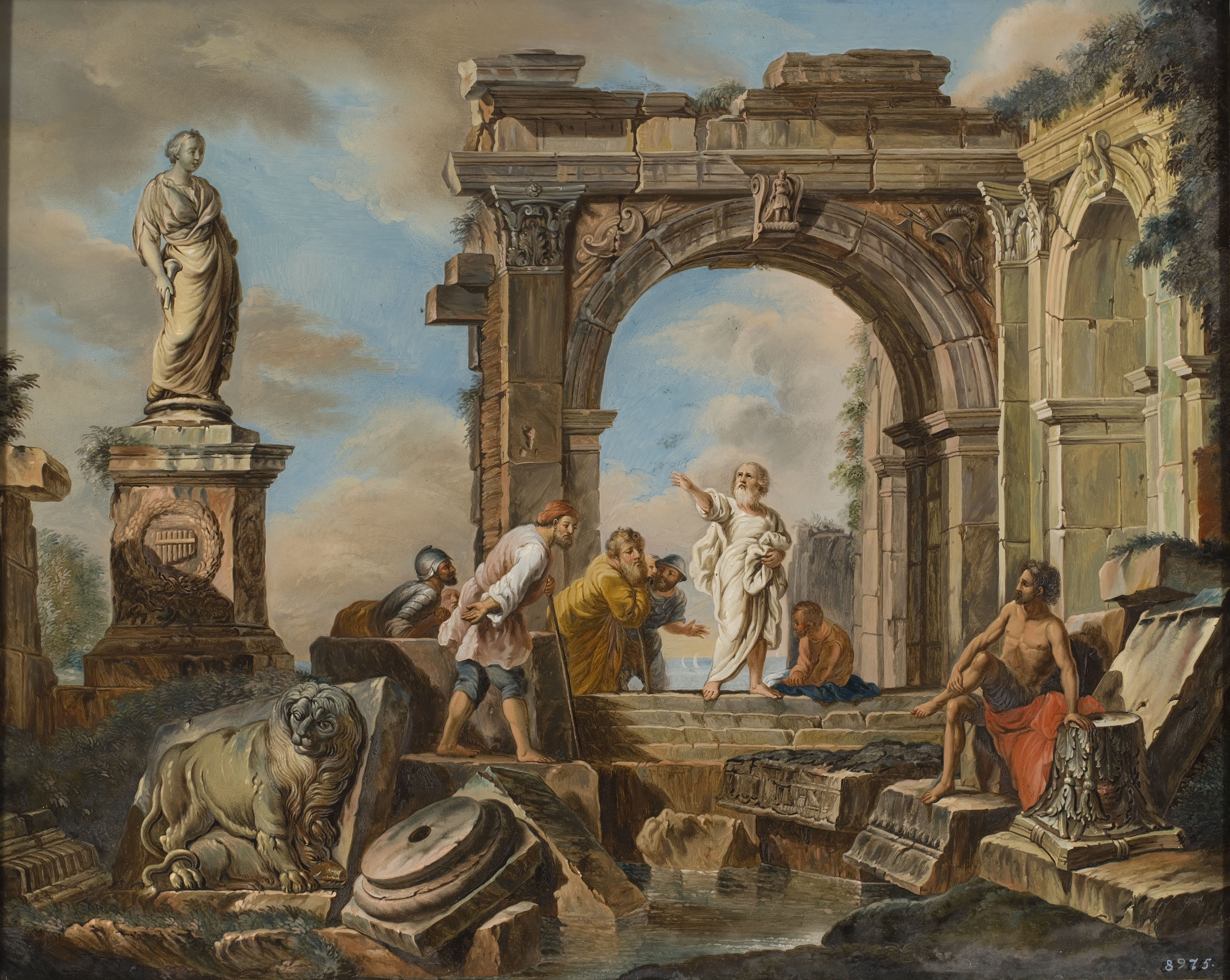 image for: Anònim. Itàlia - Prèdica entre ruïnes - Últim quart del segle XVIII