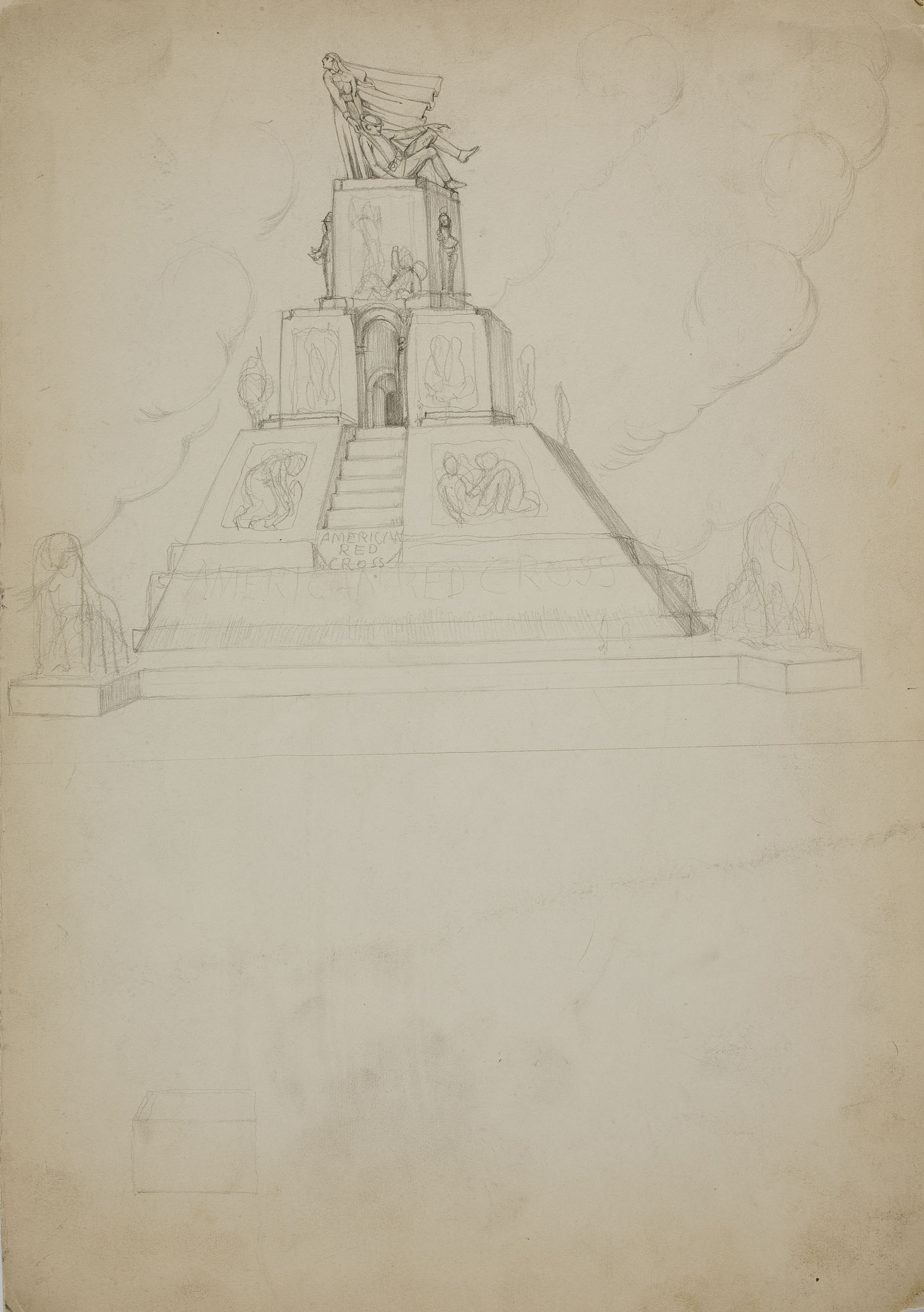 image for: Ismael Smith - Estudi per al «Monument a la Creu Roja Americana» (anvers) / Estudi de rostre femení (revers) - Cap a 1920