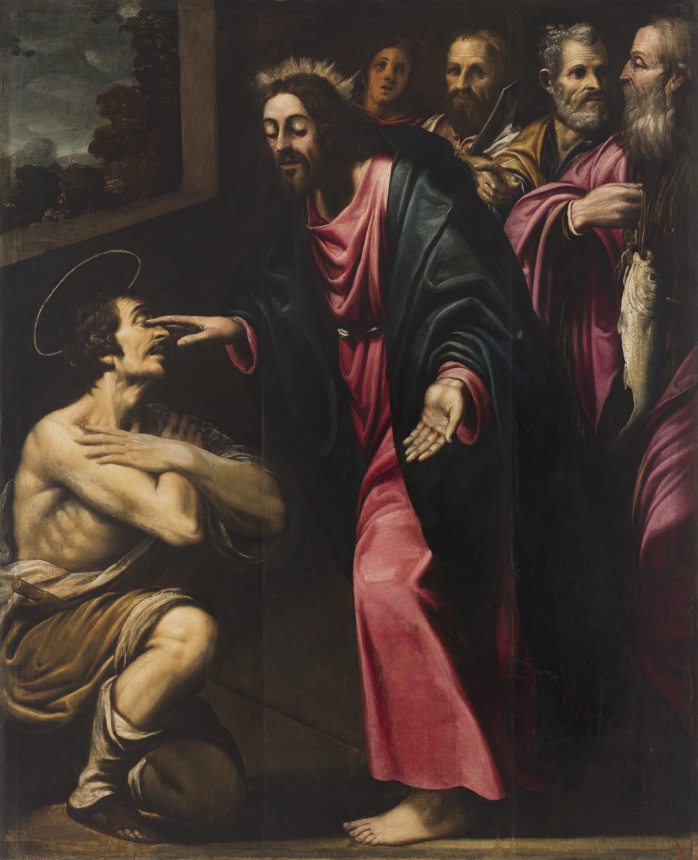 image for: Anònim. Catalunya - Jesús guareix sant Restitut de la seva ceguesa - Segon quart del segle XVII