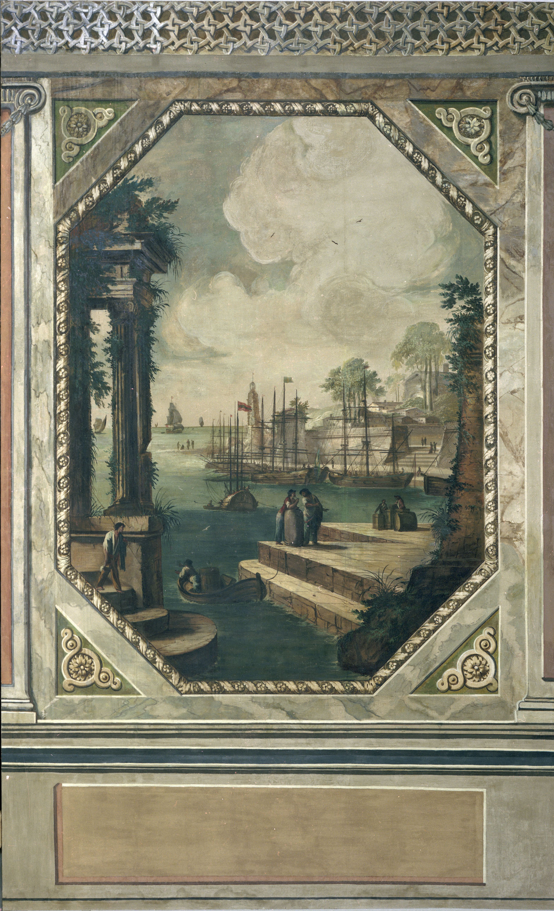 image for: Francesc Pla Duran dit &quot;El Vigatà&quot; - Paisatge amb port i velers - Entre 1790-1800