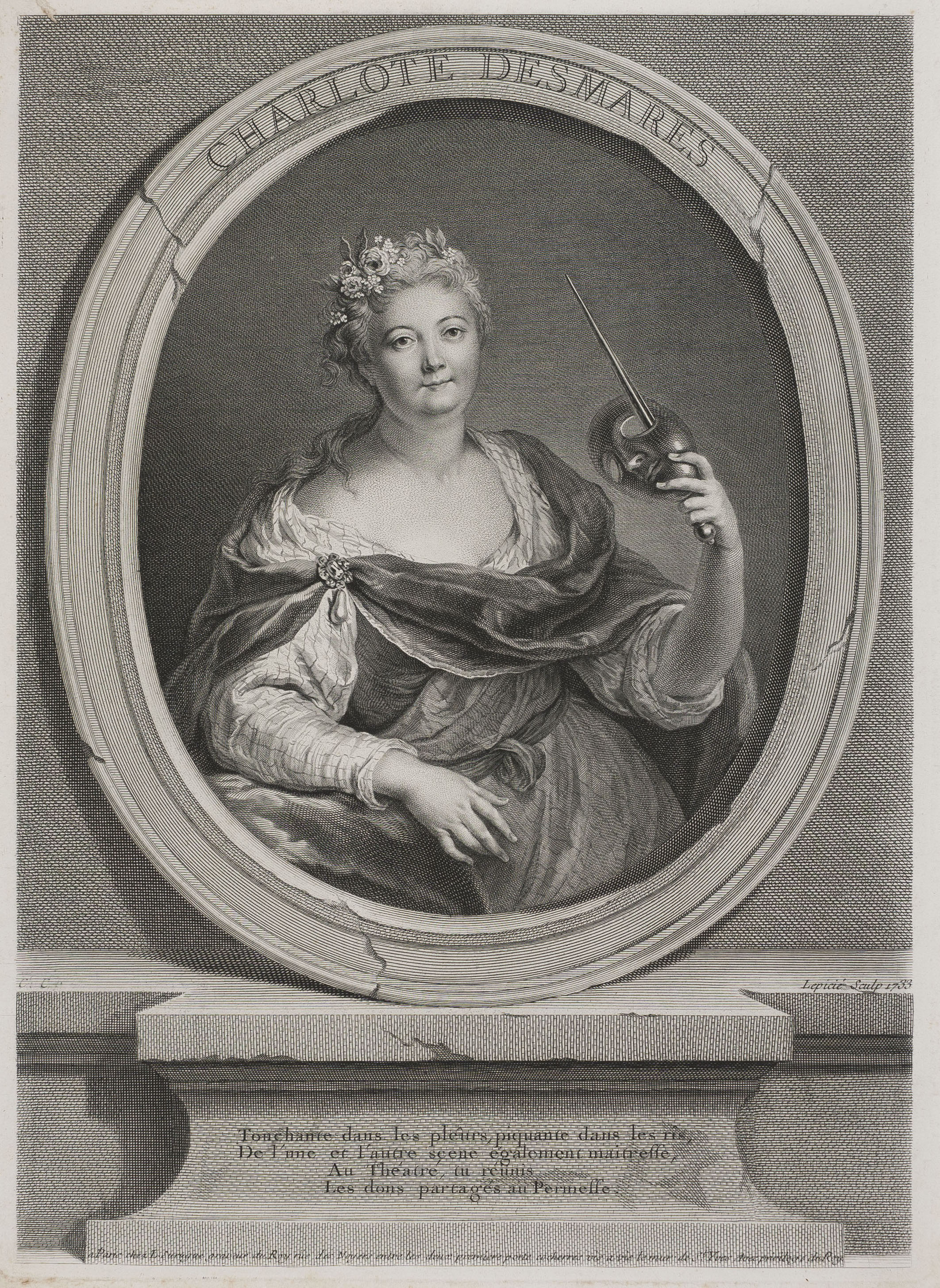 image for: François Bernard Lepicié - Retrat de Charlote Desmares - 1733