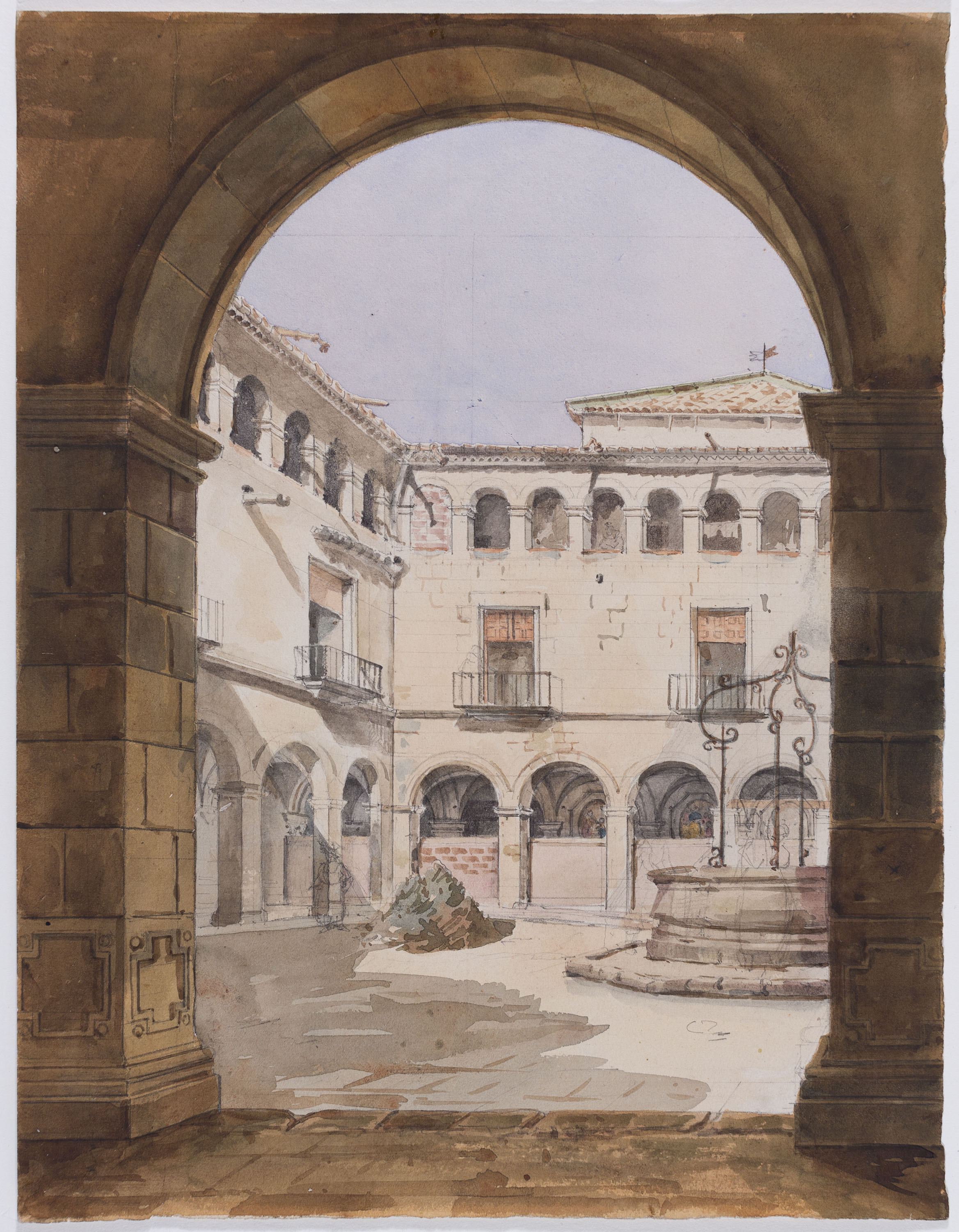 image for: Adolphe Hedwige Alphonse Delamare - Claustre del convent de Santa Mònica a Barcelona - Setembre de 1827