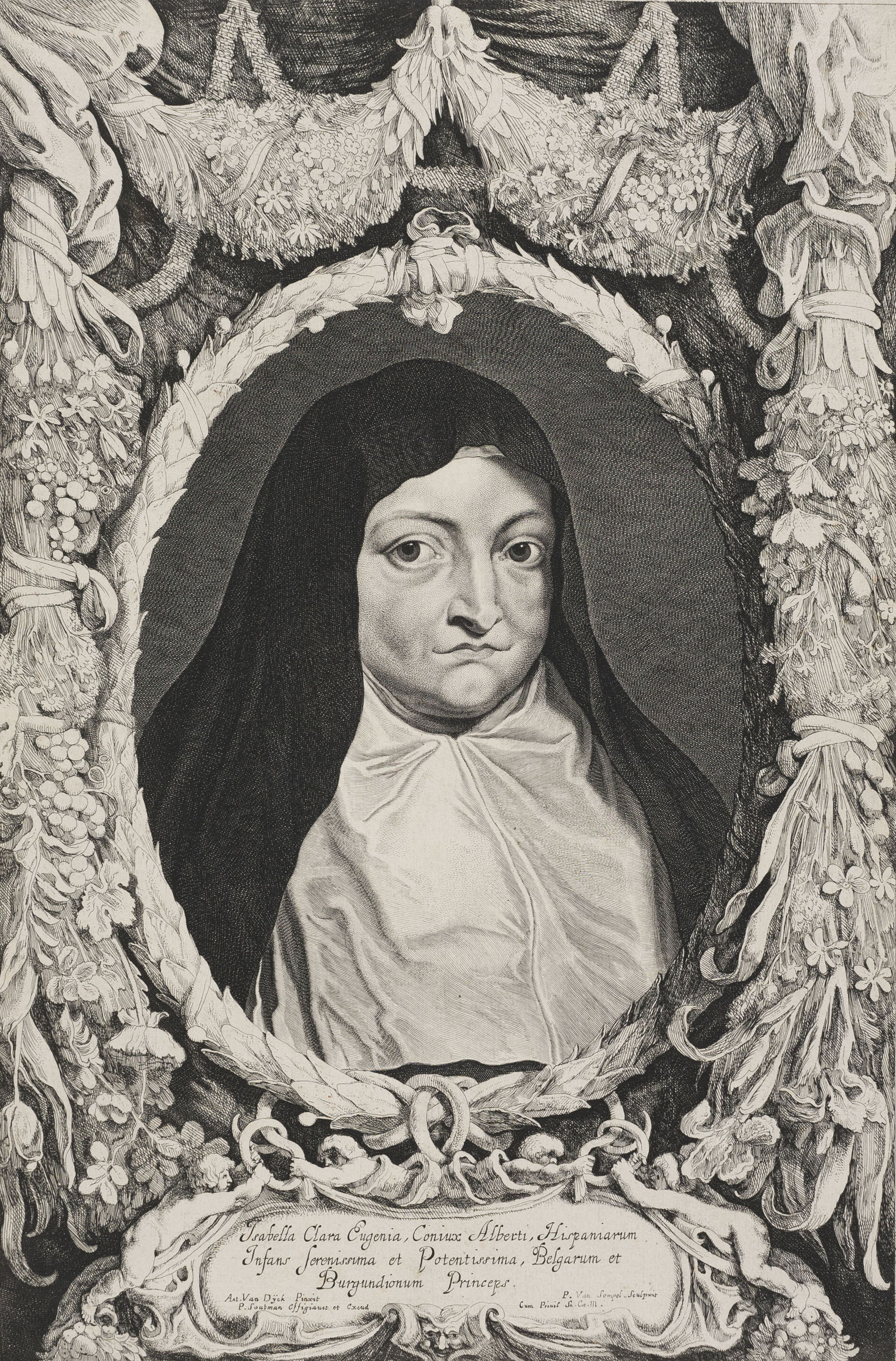 image for: Pieter van Sompel - Retrat de la infanta Isabel Clara Eugènia - Cap a 1650