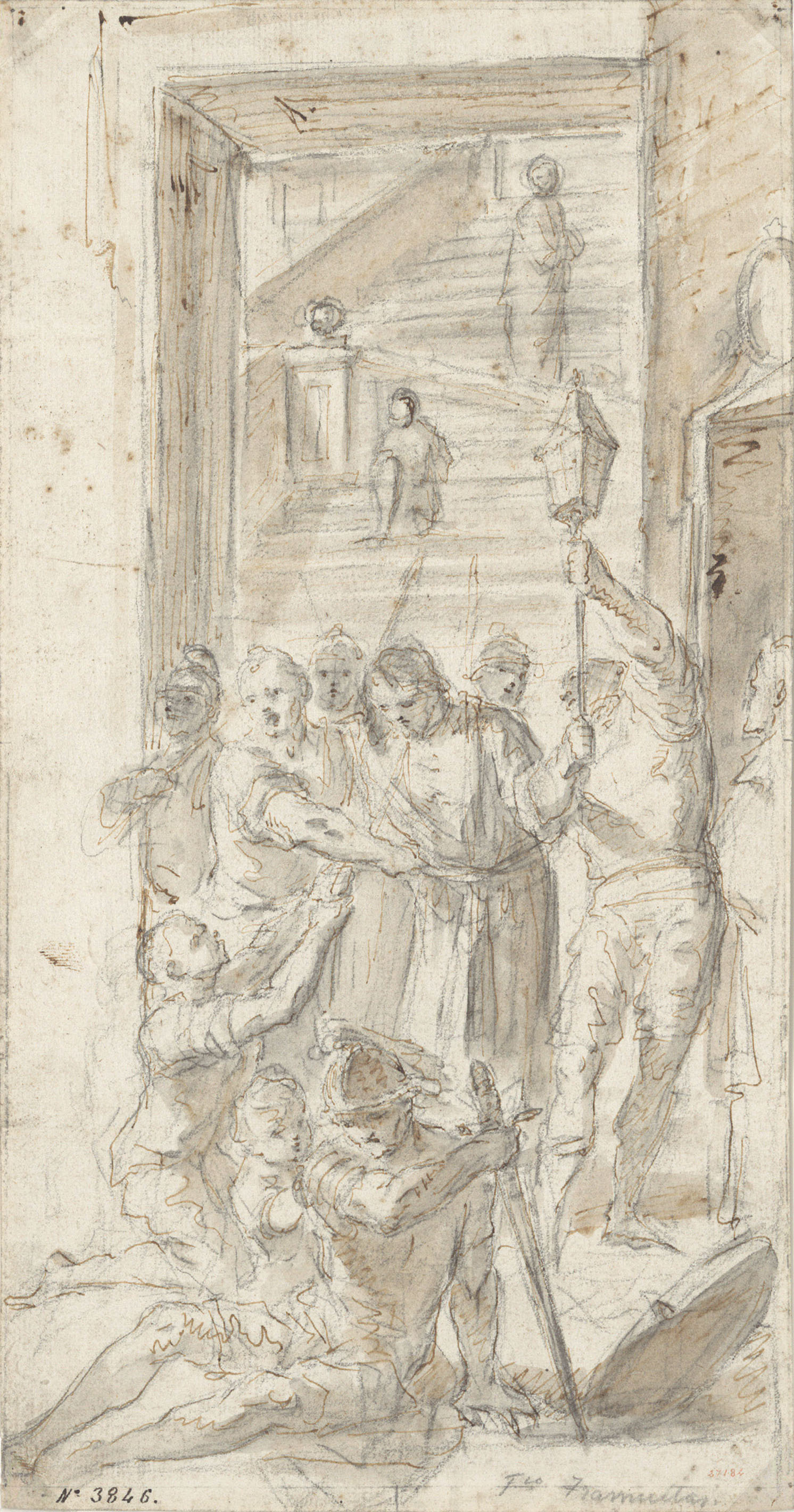 image for: Francesc Tramulles - D&#039;Herodes a Pilat (anvers) / Decoració vegetal (revers) - Cap a 1760