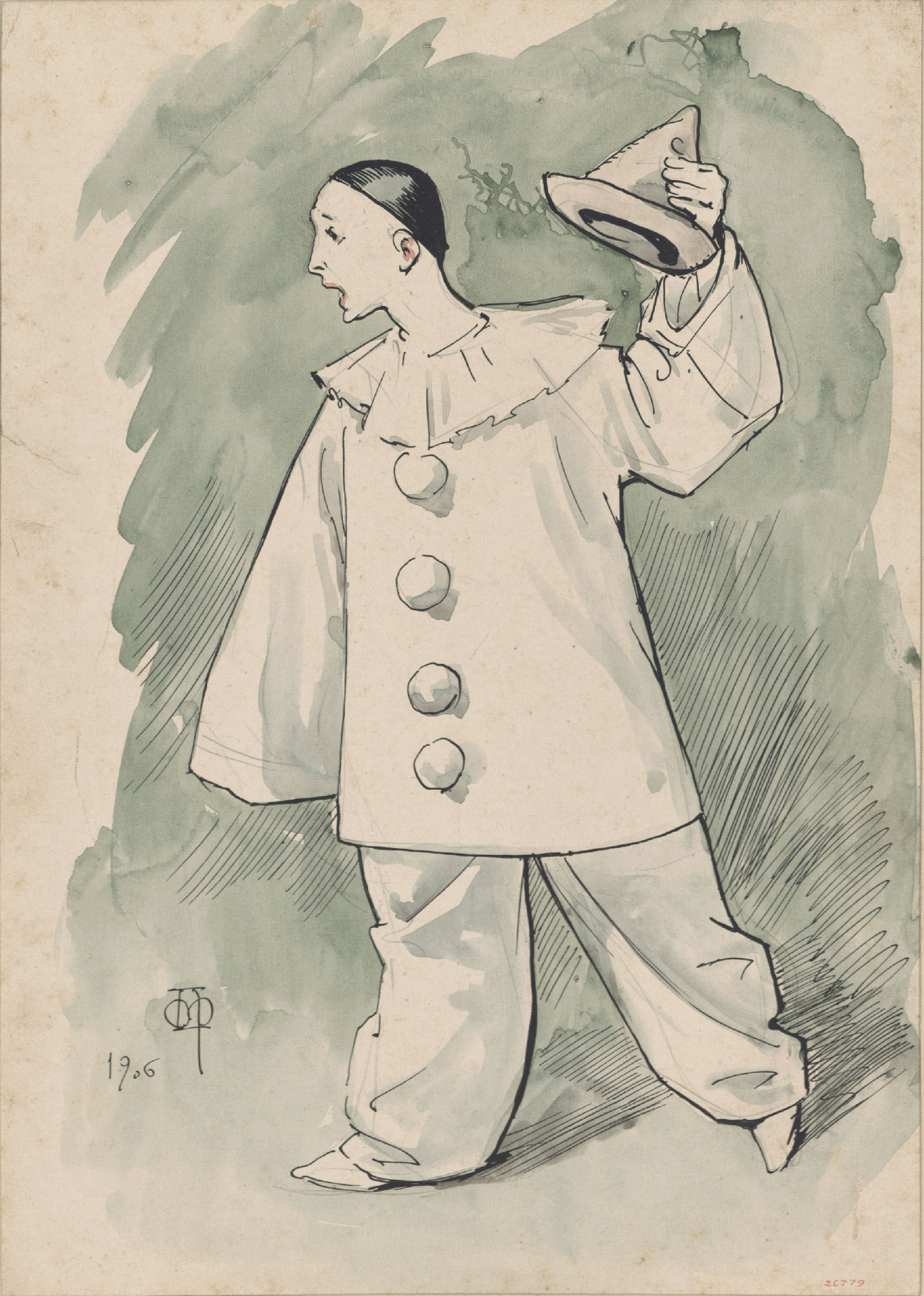 image for: Apel·les Mestres - Pallasso (figurí de teatre) - 1906