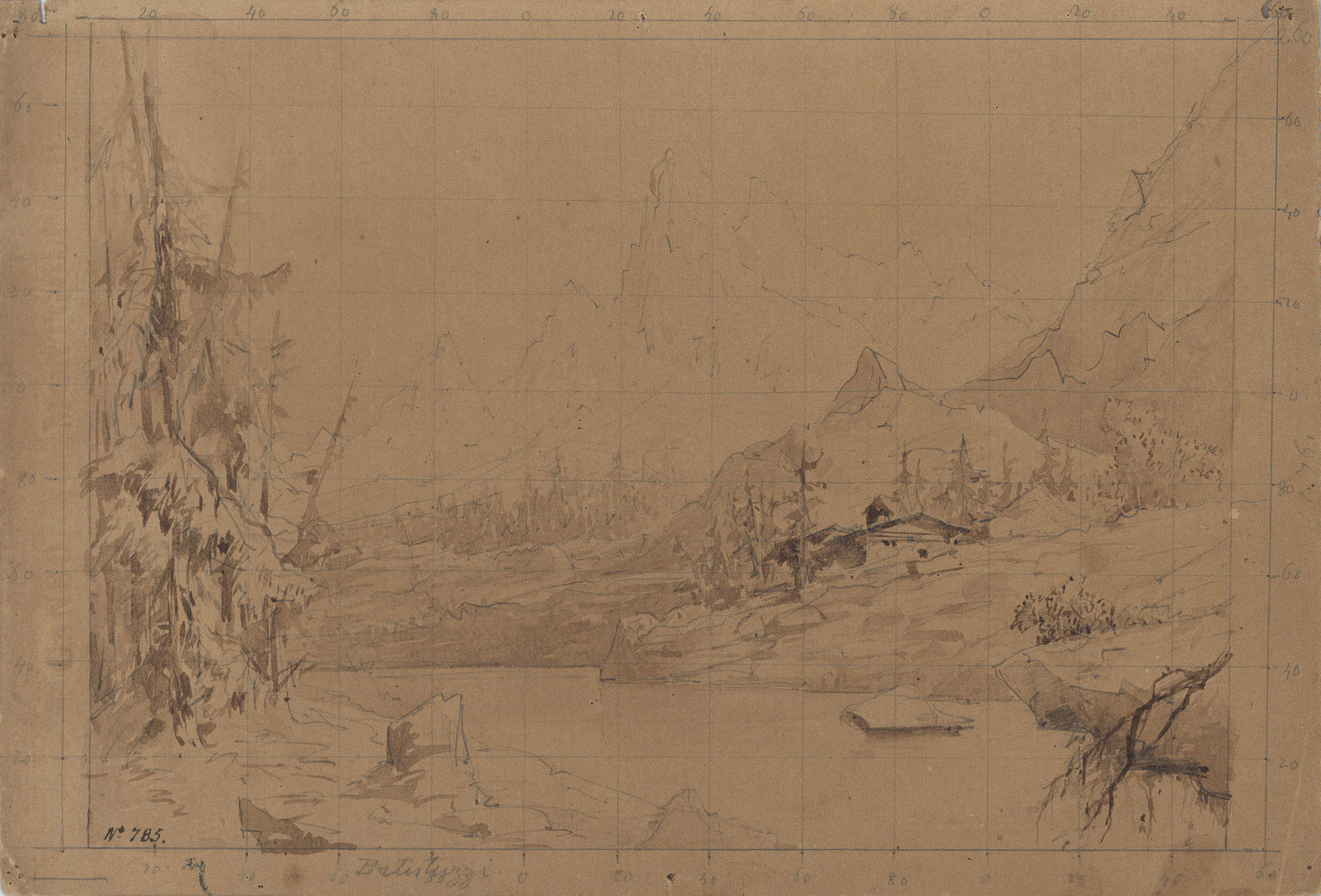 image for: Achille Battistuzzi - Paisatge dels Alps - Cap a 1850-1860