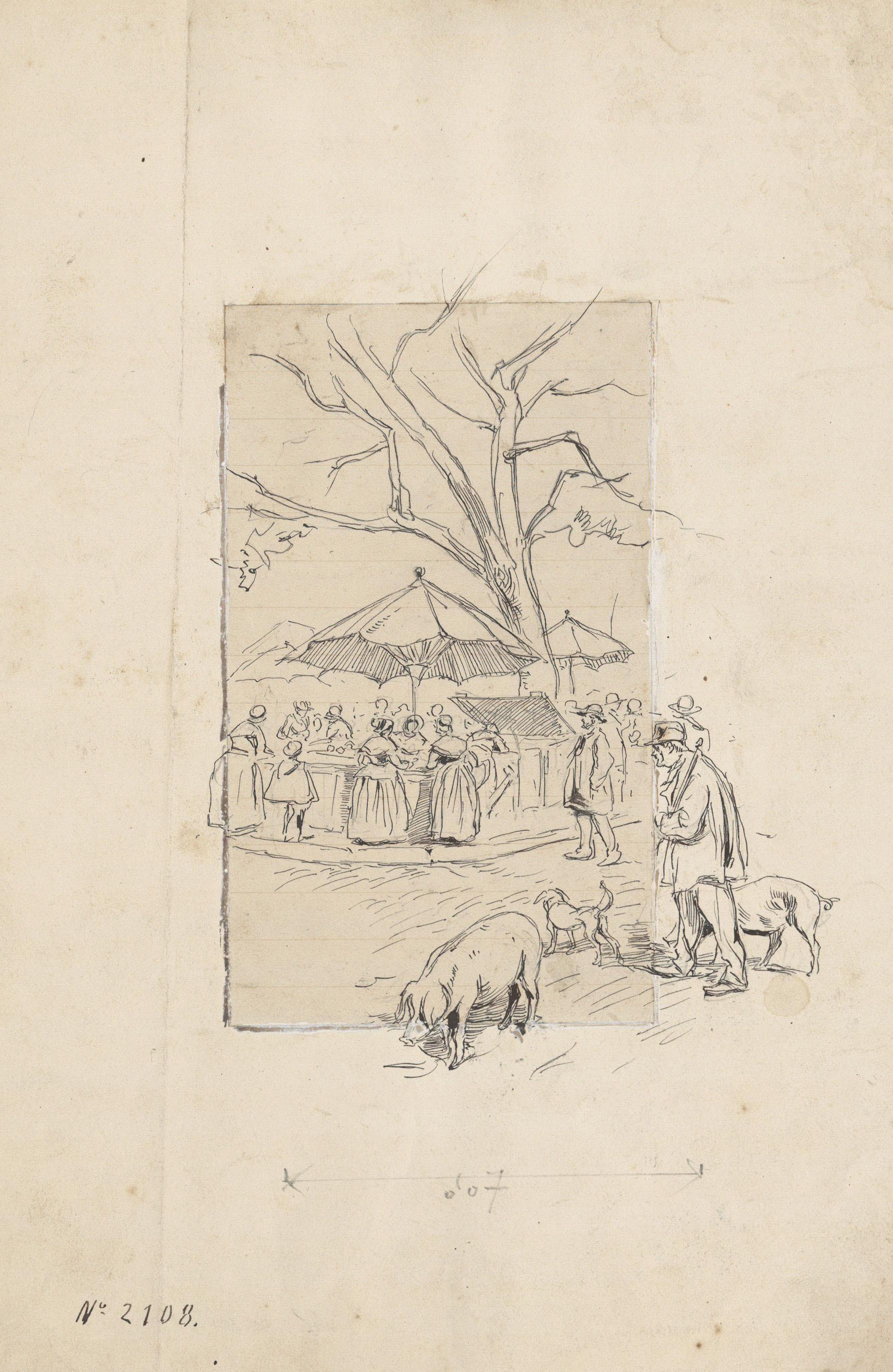 image for: Josep Lluís Pellicer - Mercat d&#039;Avinyó - Cap a 1889