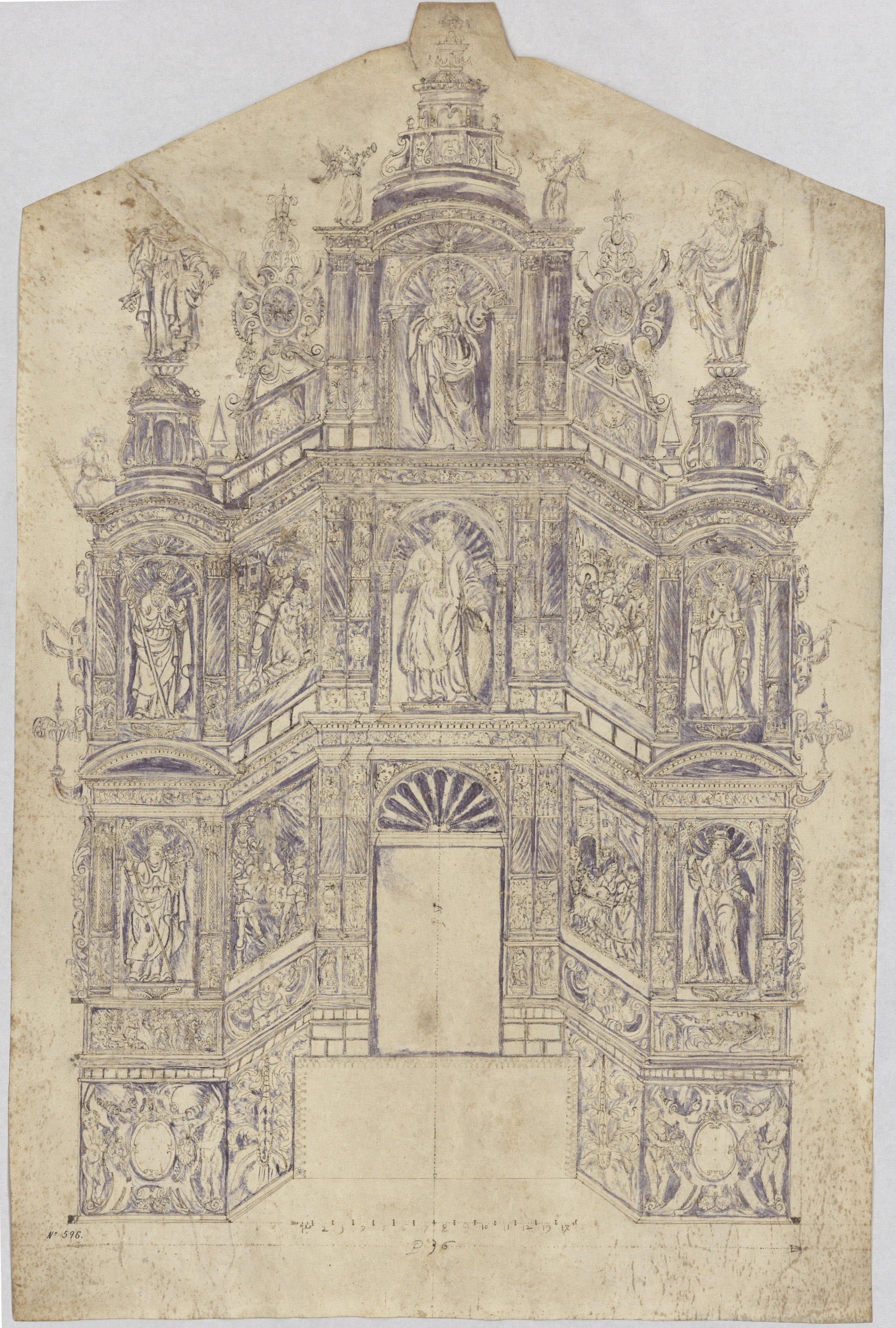 image for: Anònim - Projecte de retaule de sant Vicenç - Primera meitat del segle XVII