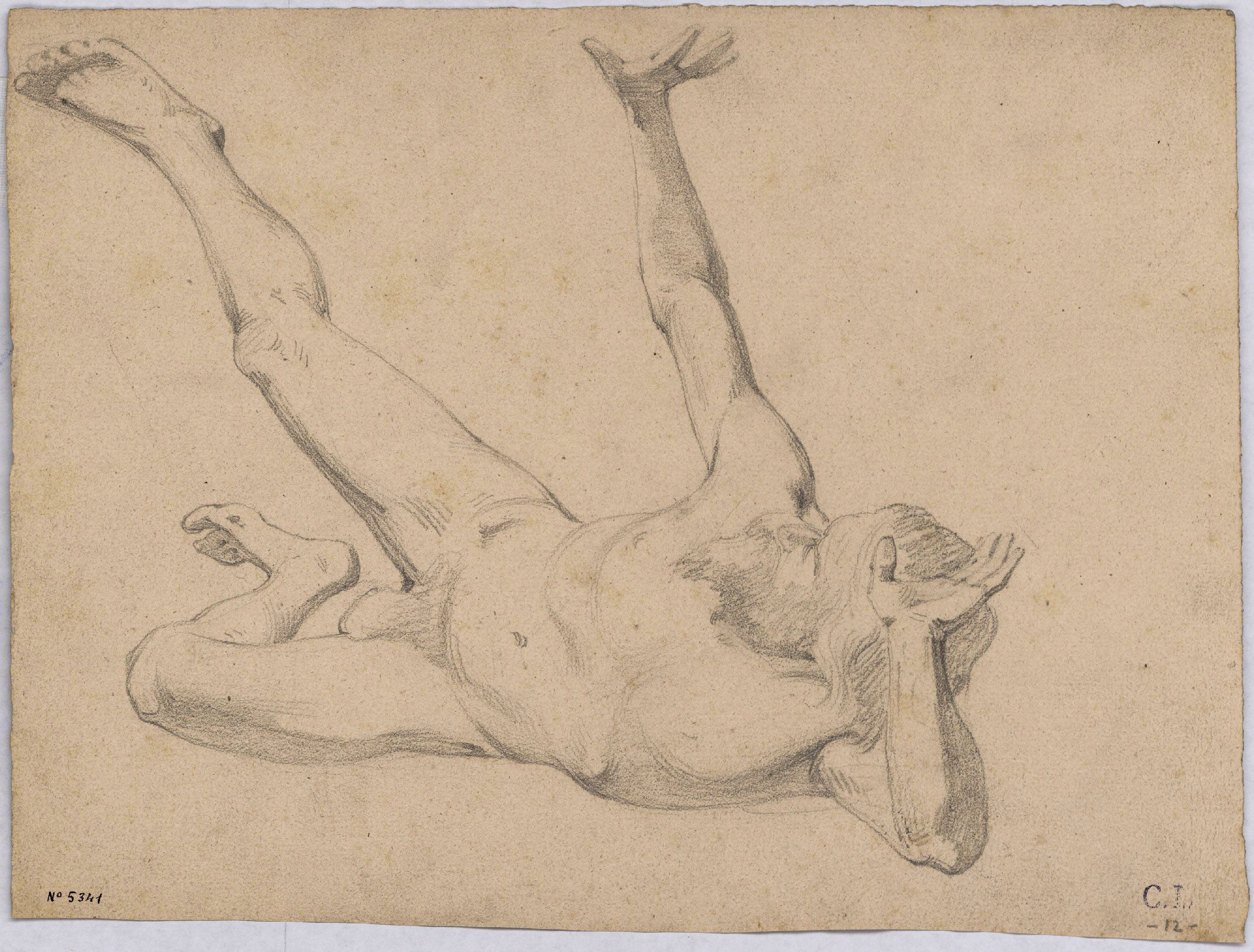 image for: Claudi Lorenzale - Estudi de nu masculí - Cap a 1850-1860
