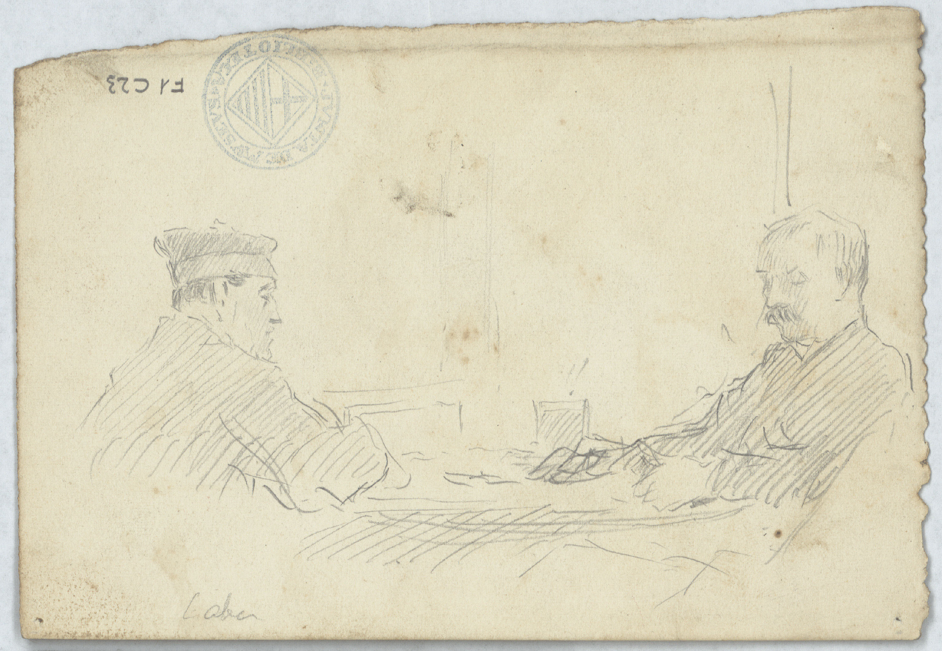 image for: Antoni Caba - Al cafè (anvers) / Al cafè (revers) - Cap a 1860-1870 [1]