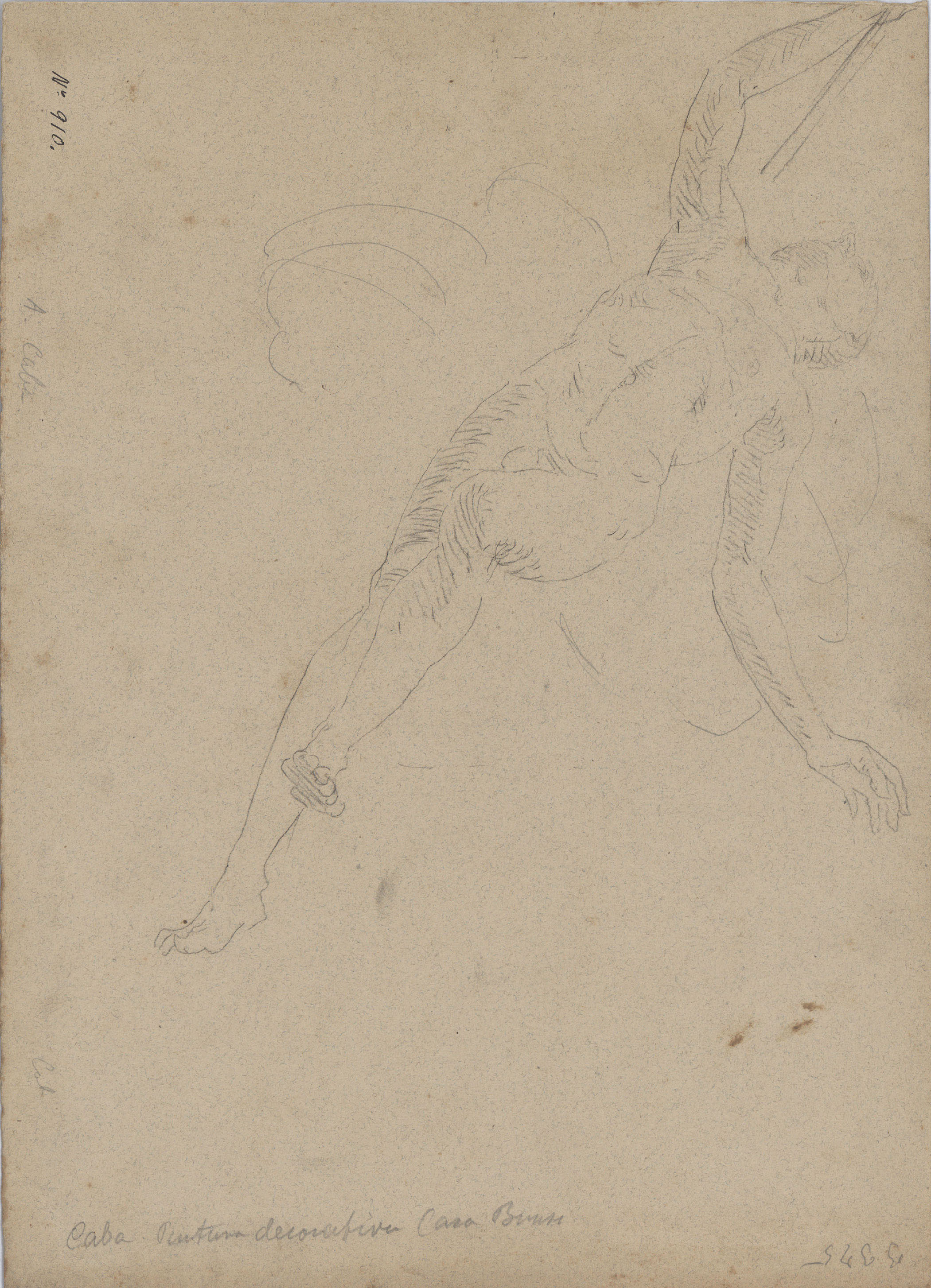 image for: Antoni Caba - Estudi de nu al·legòric per a una pintura (anvers) / Estudi de figura al·legòrica per a una pintura (revers) - Cap a 1860-1880