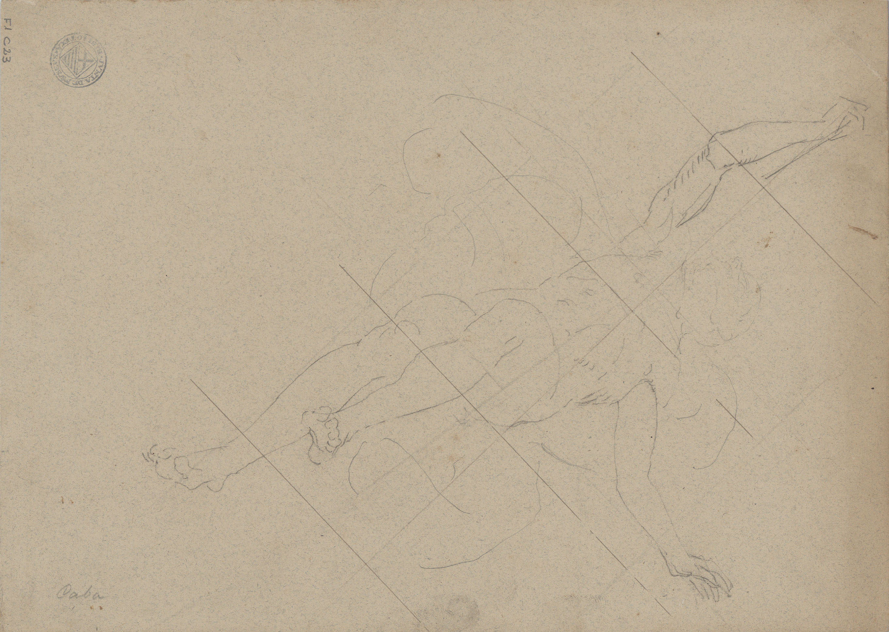 image for: Antoni Caba - Estudi de nu al·legòric per a una pintura (anvers) / Estudi de figura al·legòrica per a una pintura (revers) - Cap a 1860-1880 [1]