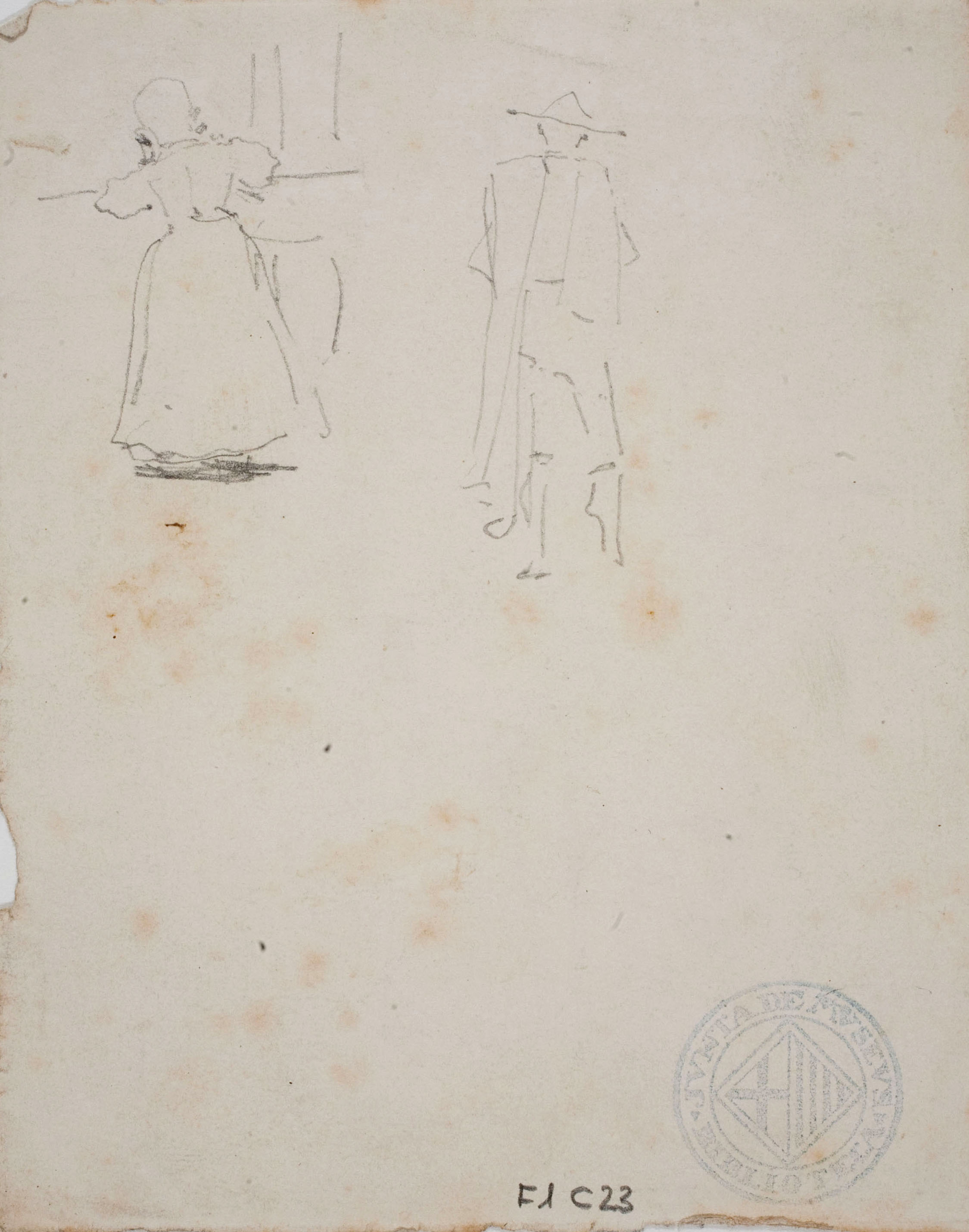 image for: Antoni Caba - Apunts de figures (anvers) / Croquis de figures (revers) - Cap a 1860-1870 [1]