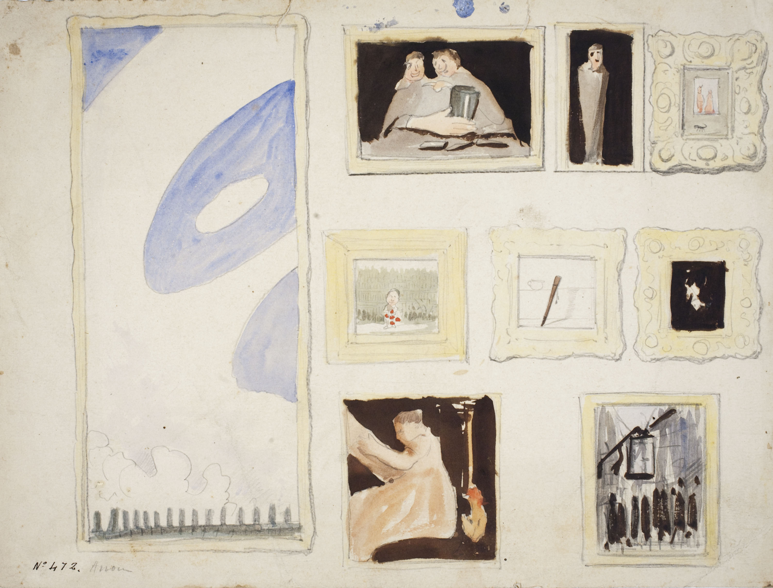 image for: Modest Urgell - Caricatures de quadres - Cap a 1872-1878