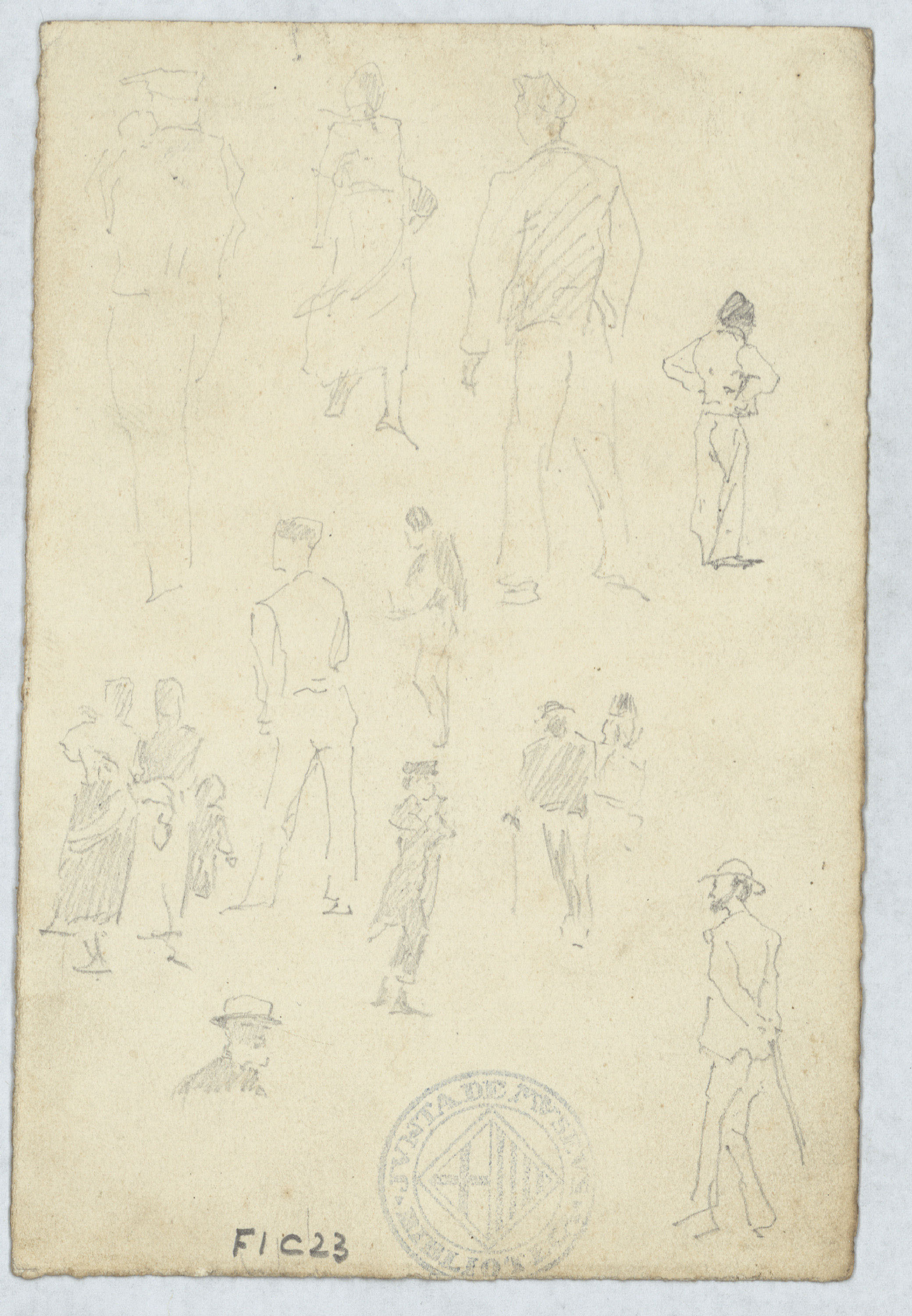 image for: Antoni Caba - Apunts de figures (anvers) / Apunts de figures (revers) - Cap a 1860-1870 [1]