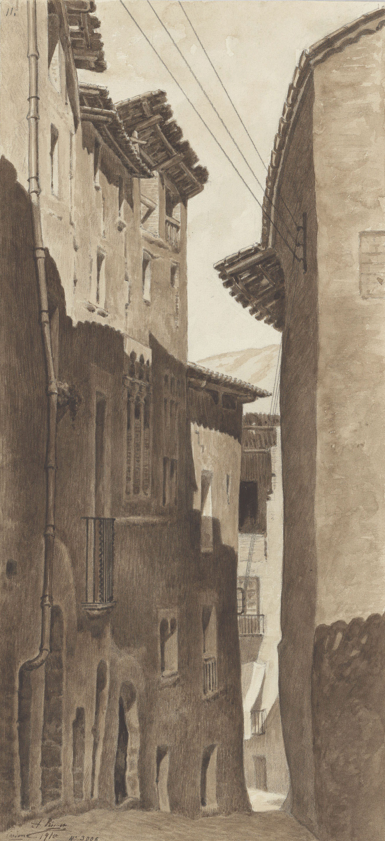 image for: Antoni Rigalt - Un carrer de Cardona - Cardona, 1910