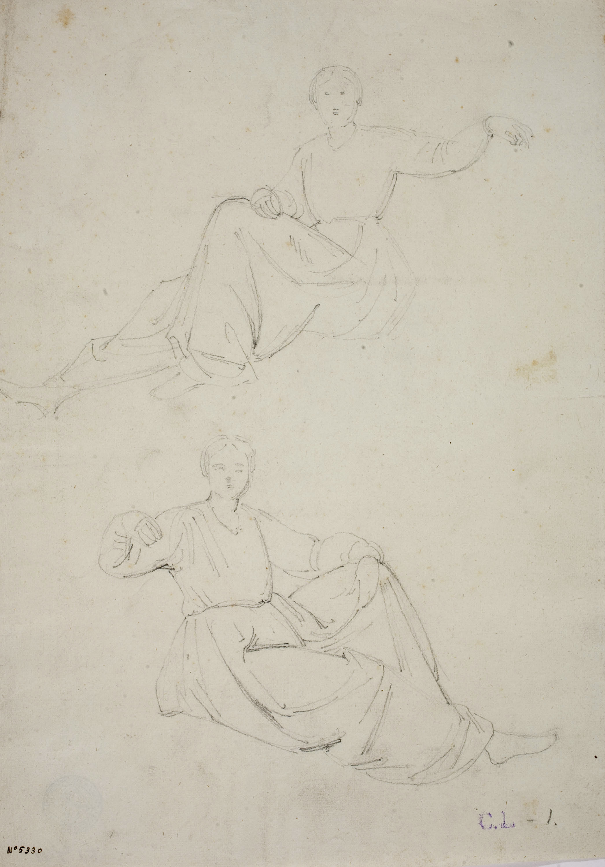 image for: Claudi Lorenzale - Estudis de figura femenina - Cap a 1840-1860