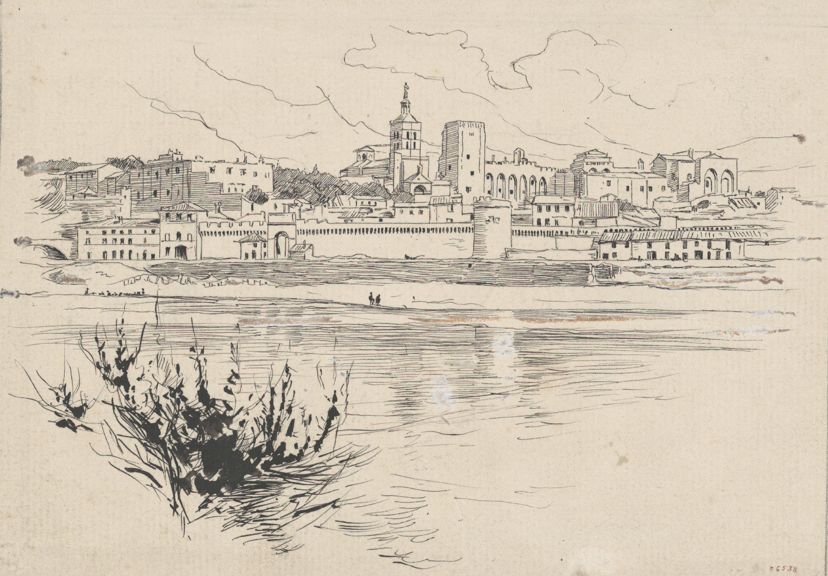 image for: Josep Lluís Pellicer - Vista d&#039;Avinyó - Cap a 1889