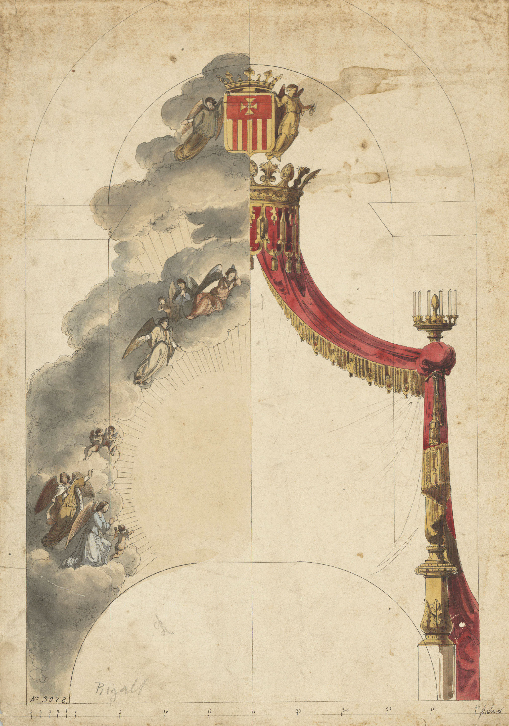 image for: Lluís Rigalt - Dosser per a l&#039;església de la Mercè de Barcelona - Cap a 1850
