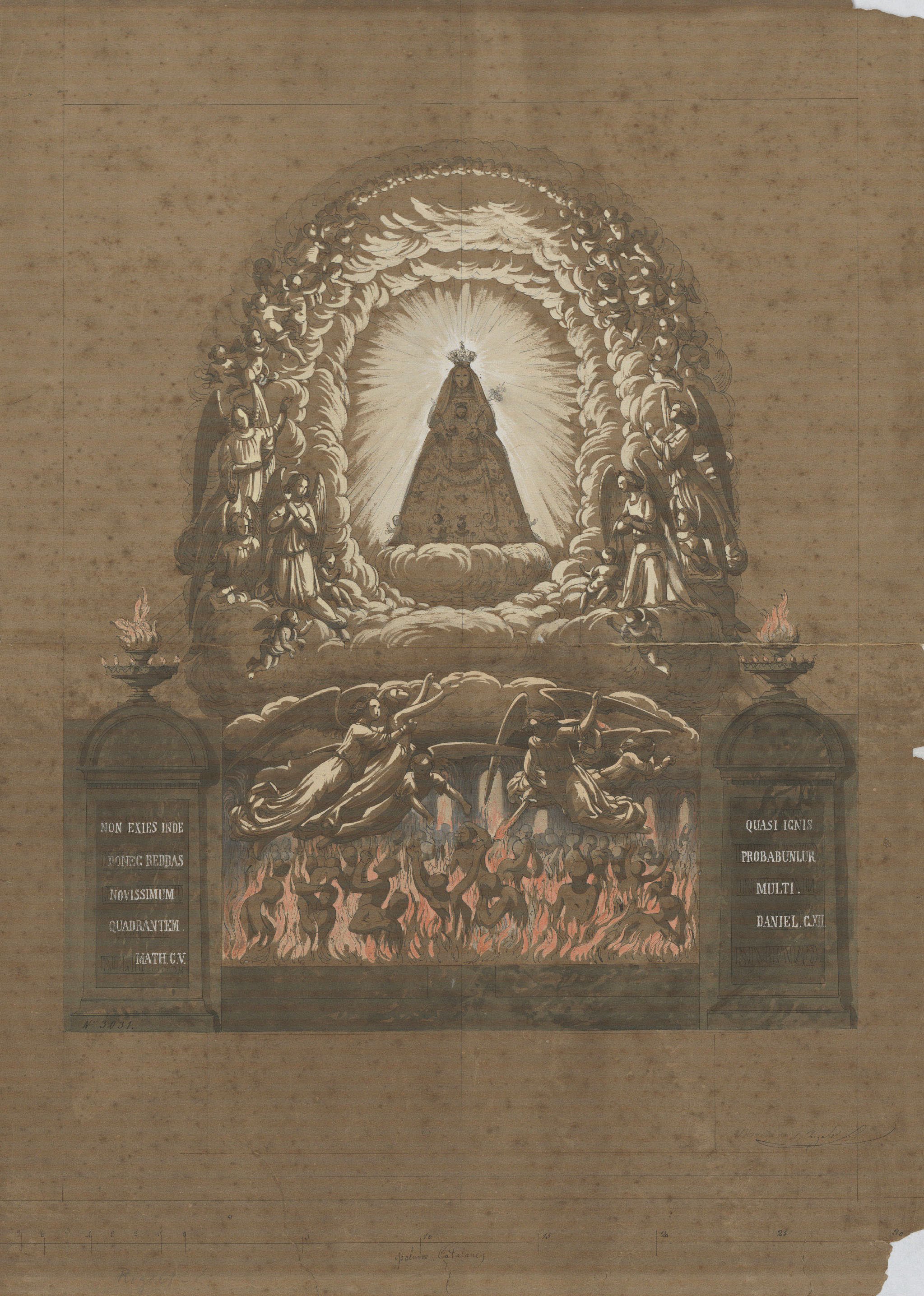 image for: Lluís Rigalt - Projecte de retaule de les Ànimes - Cap a 1850
