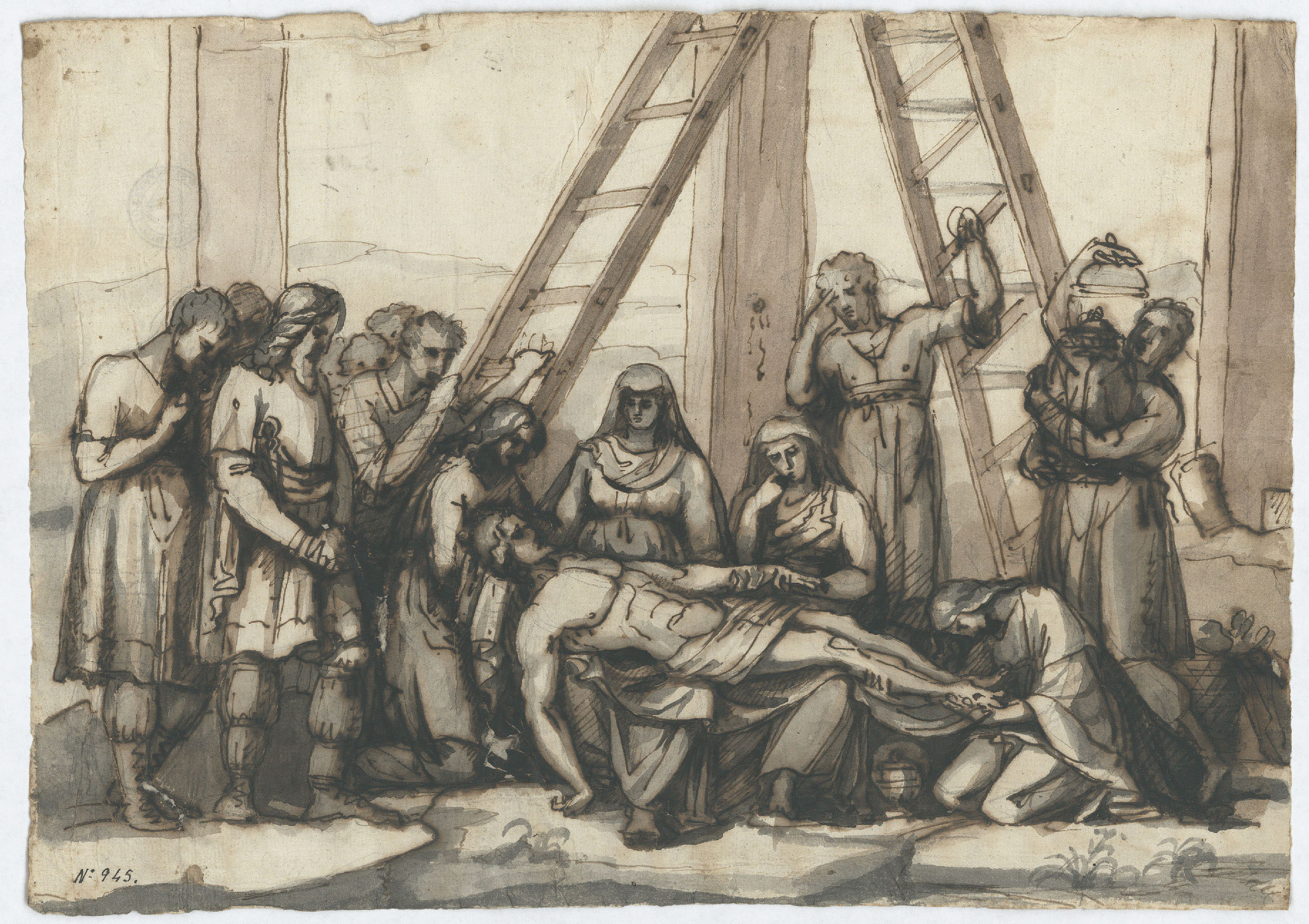image for: Damià Campeny - Plany sobre Crist mort - Cap a 1816