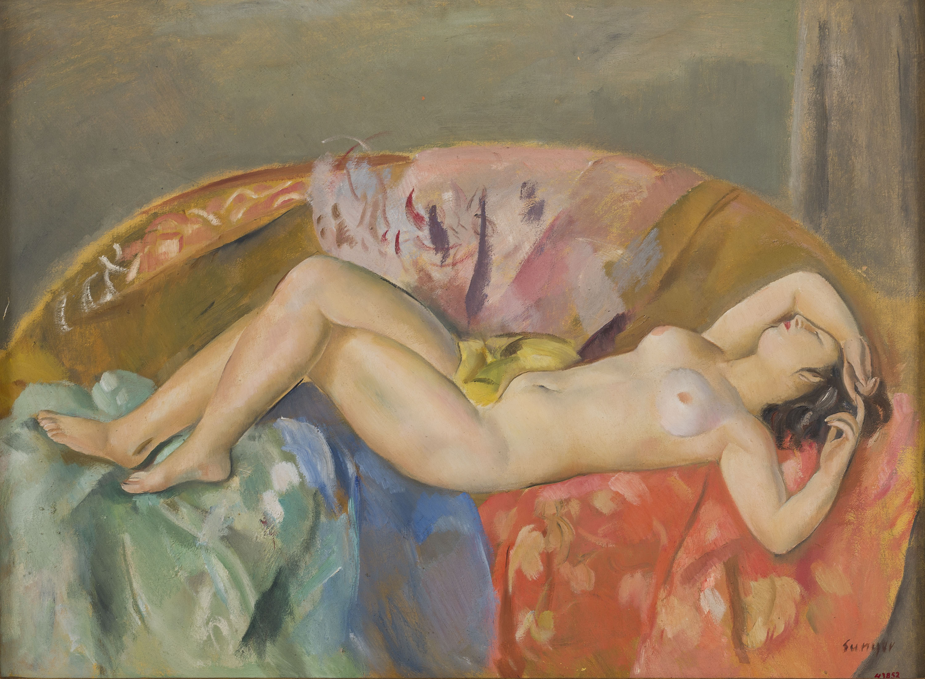 image for: Joaquim Sunyer - Nu femení al sofà - 1932