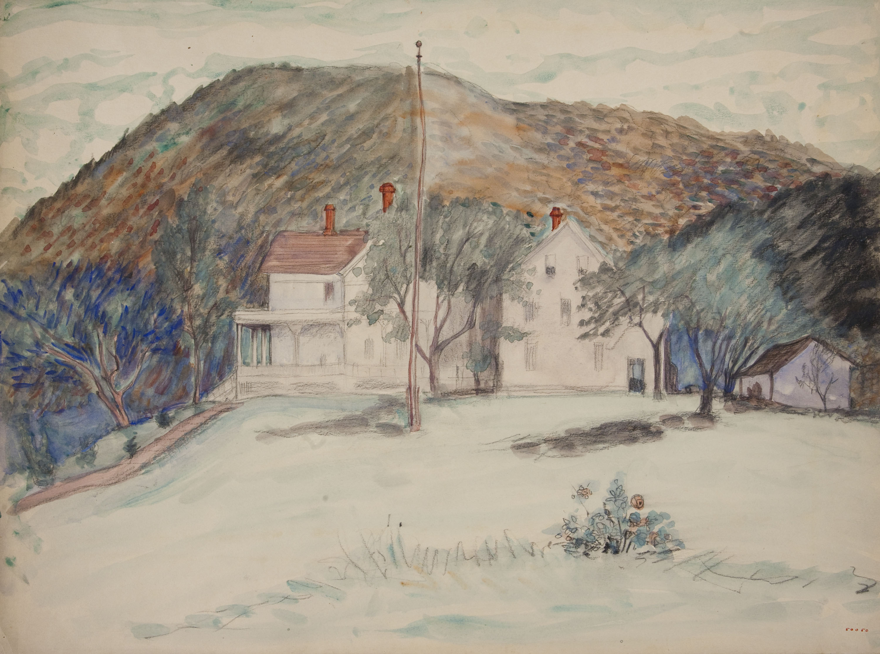 image for: Ismael Smith - Paisatge amb cases dels voltants d&#039;Irvington - Cap a 1941-1950