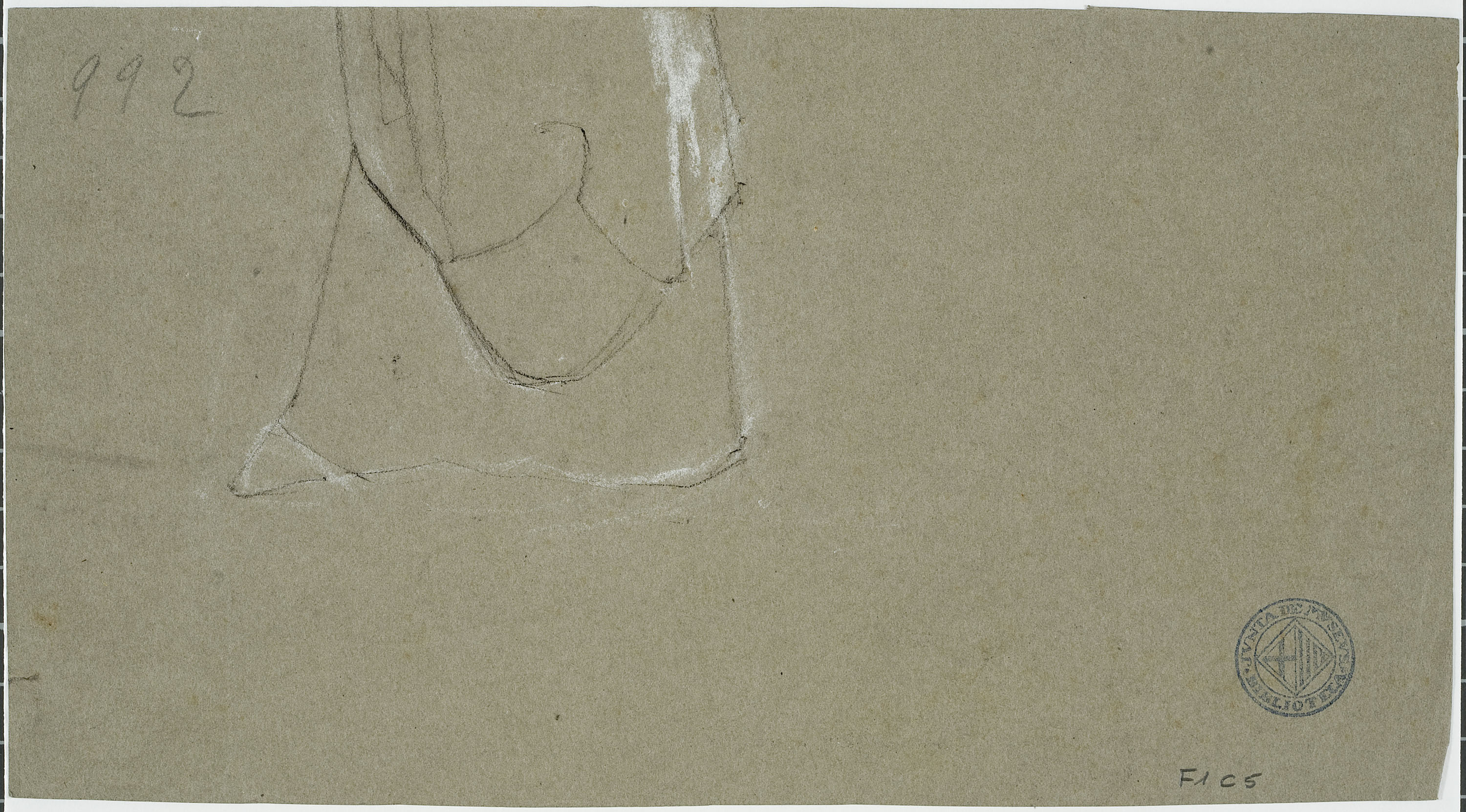 image for: Ramon Martí i Alsina - Paisatge (anvers) / Fragment de figura (revers) - Cap a 1870-1875 [1]