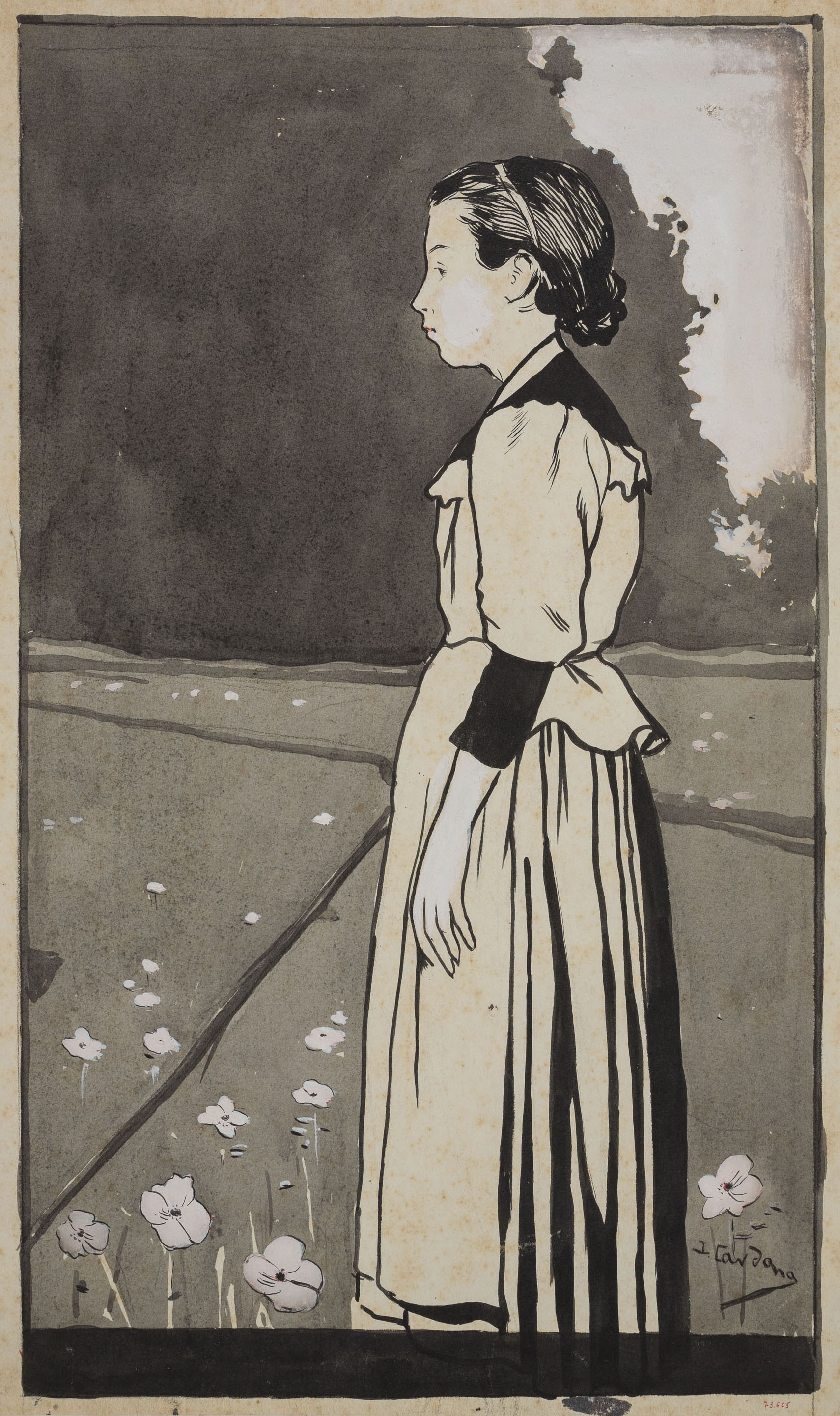 image for: Joan Cardona - Camperola (anvers) / Dos homes (revers) - Cap a 1902