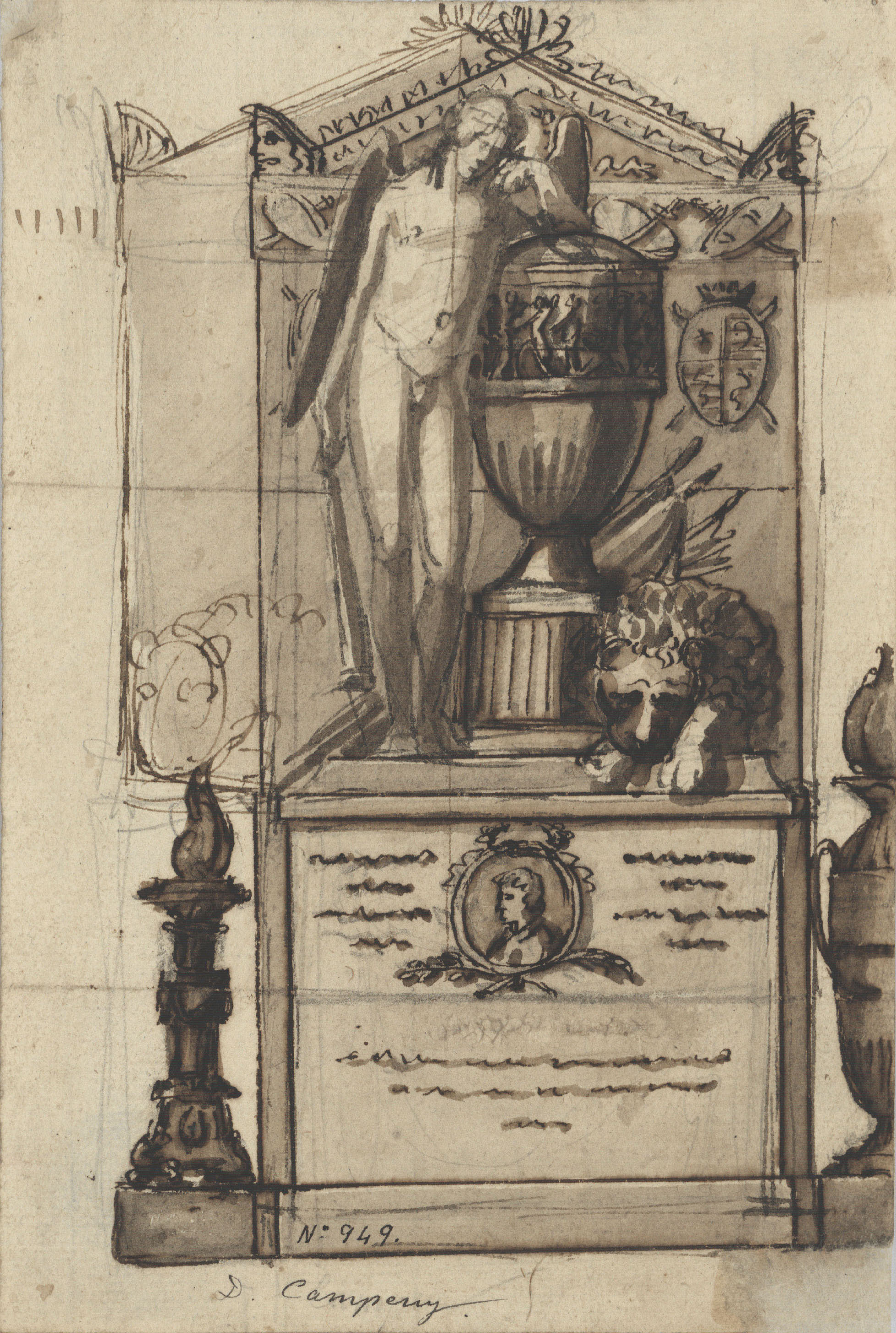 image for: Damià Campeny - Projecte de monument funerari - Cap a 1805-1810