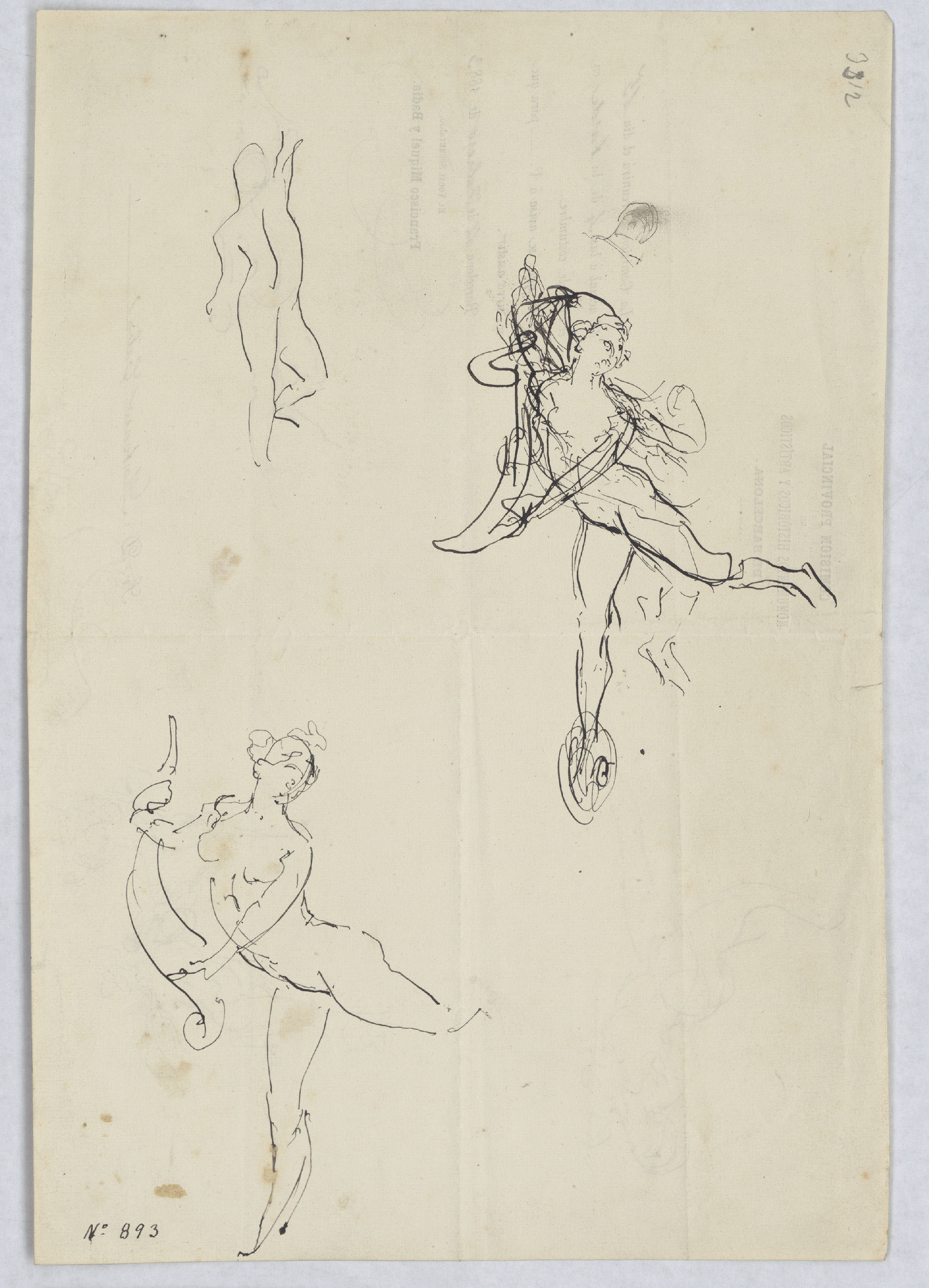 image for: Antoni Caba - Apunts de figures al·legòriques (anvers) / Apunts de figures al·legòriques (revers) - Cap a 1883