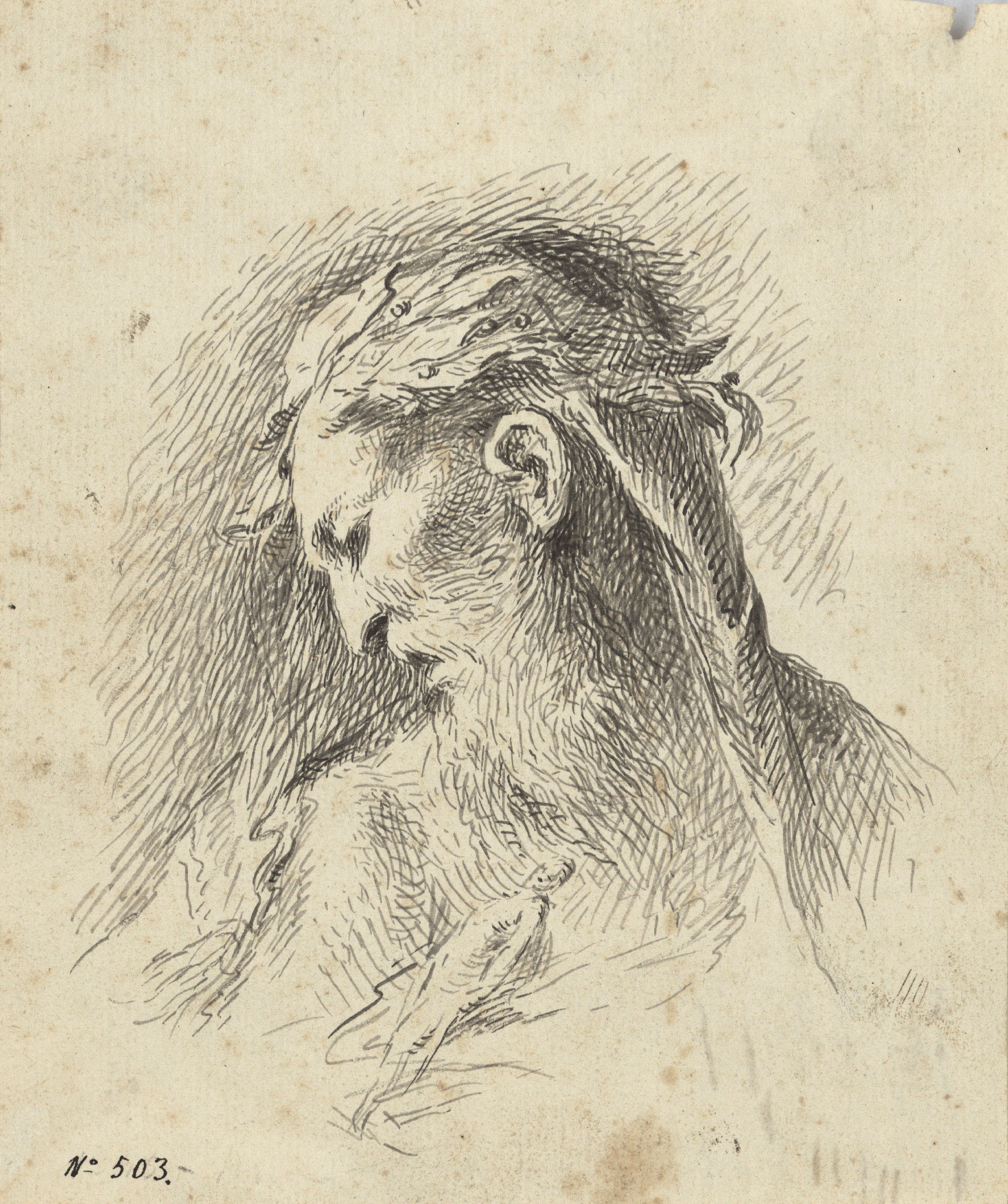 image for: José Camarón - Estudi d&#039;un cap masculí - Segon quart del segle XVIII - segona meitat del segle XVIII