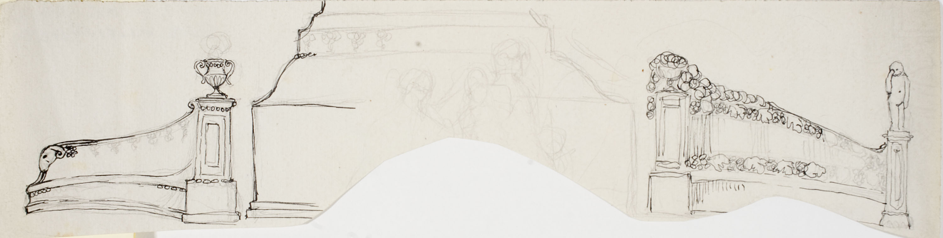 image for: Ismael Smith - Projecte de base per a un monument (anvers) / Croquis de monument (revers) - 1911