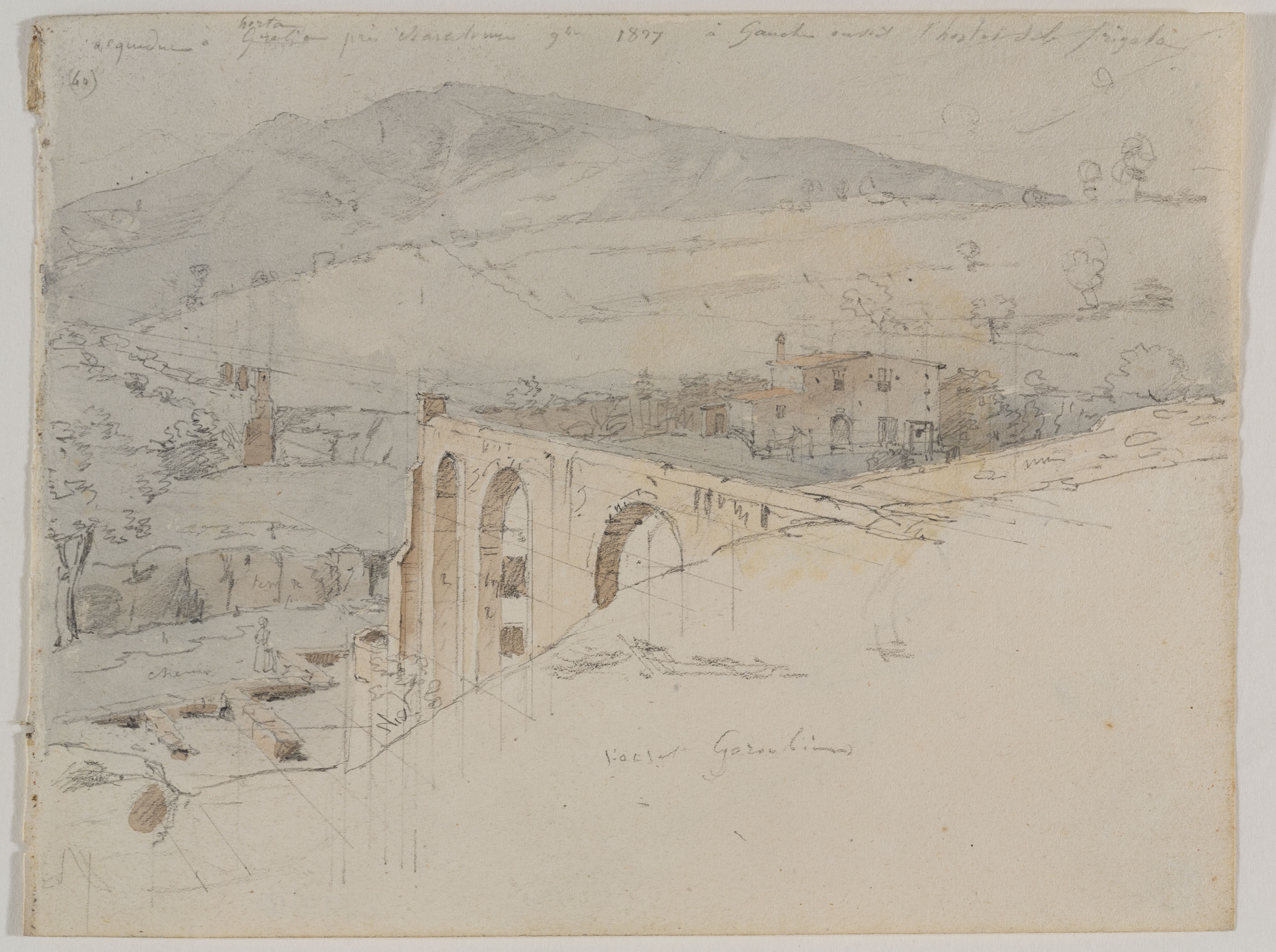 image for: Adolphe Hedwige Alphonse Delamare - Restes de l’Aqüeducte de Can Turull a Vallcarca - Novembre de 1827