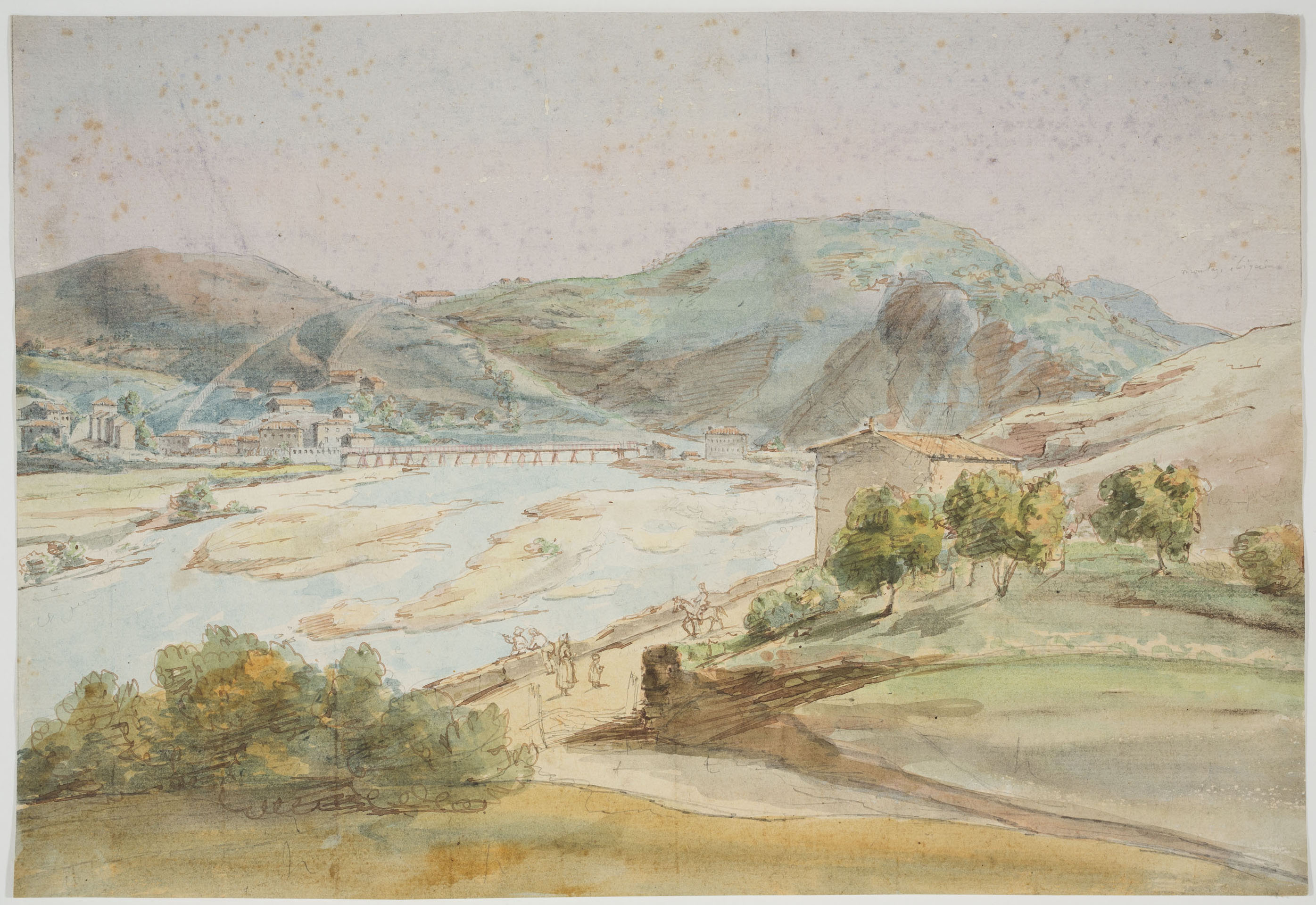image for: Adolphe Hedwige Alphonse Delamare - Vista de Behobia i del pont del Bidasoa - Diumenge 24 d’octubre de 1824