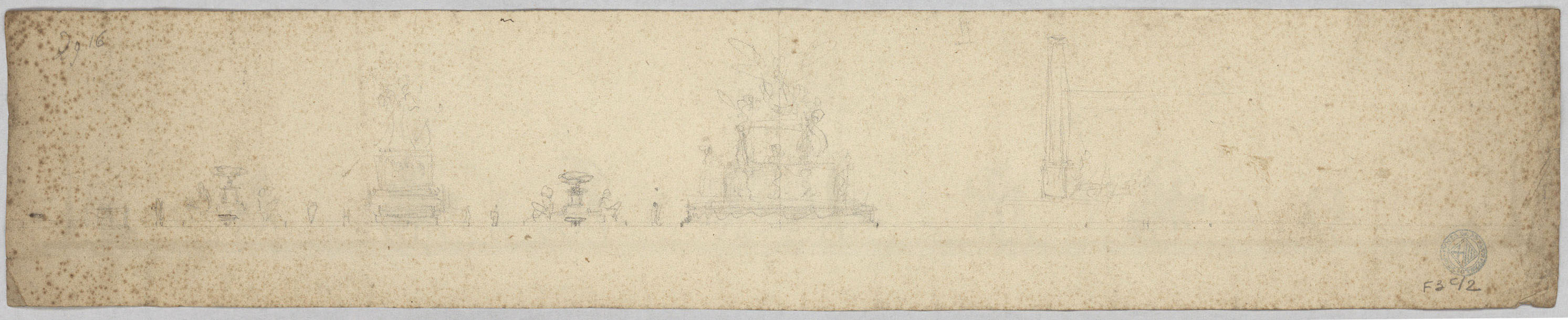 image for: Damià Campeny - Projecte de triomf de taula (anvers) / Esbós de triomf de taula (revers) - Cap a 1804-1806 [1]