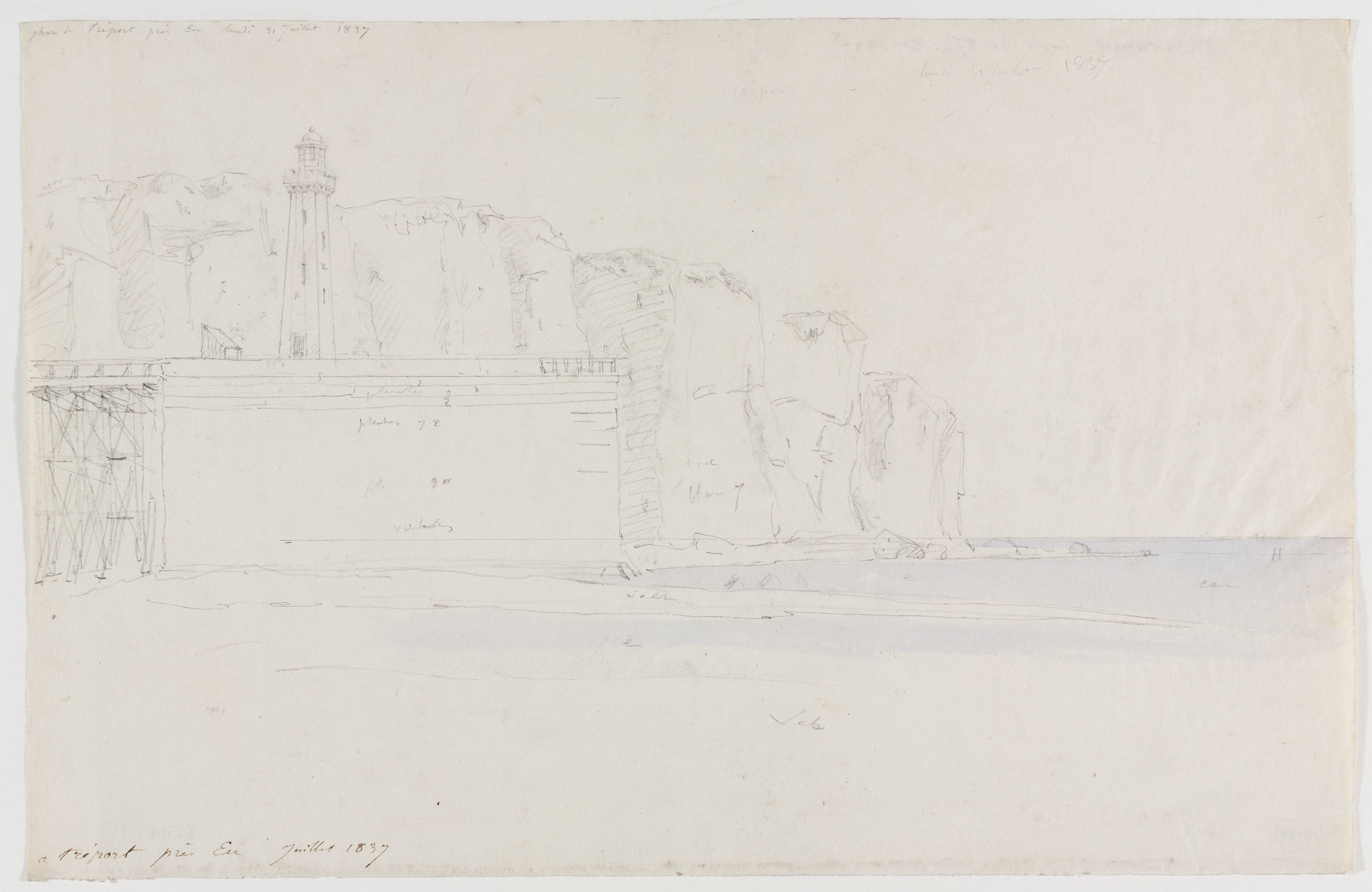 image for: Adolphe Hedwige Alphonse Delamare - Far de Le Tréport - Dilluns 31 de juliol de 1837