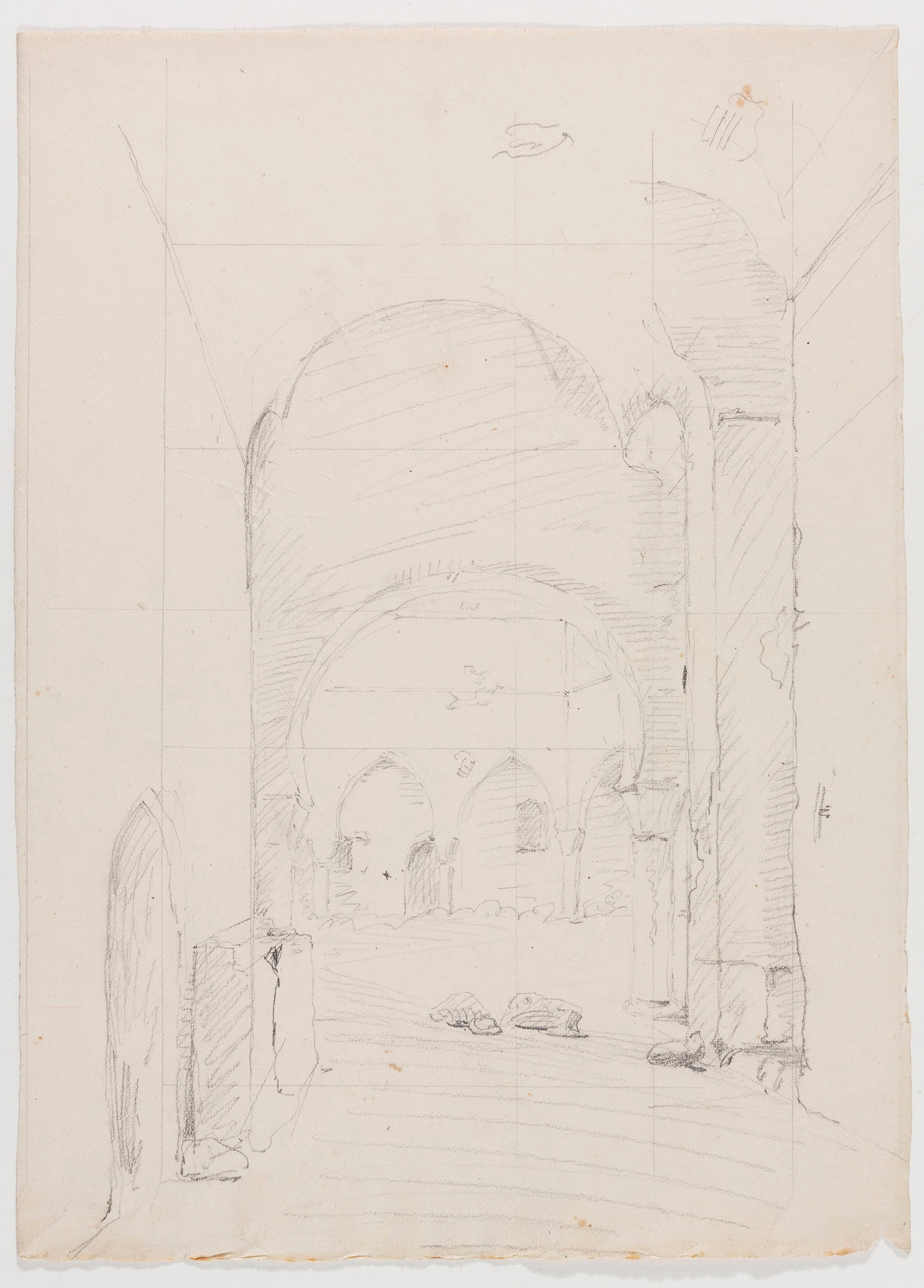 image for: Adolphe Hedwige Alphonse Delamare - Arcades i pati islàmic (Algèria?) - 26 d’agost de 1834