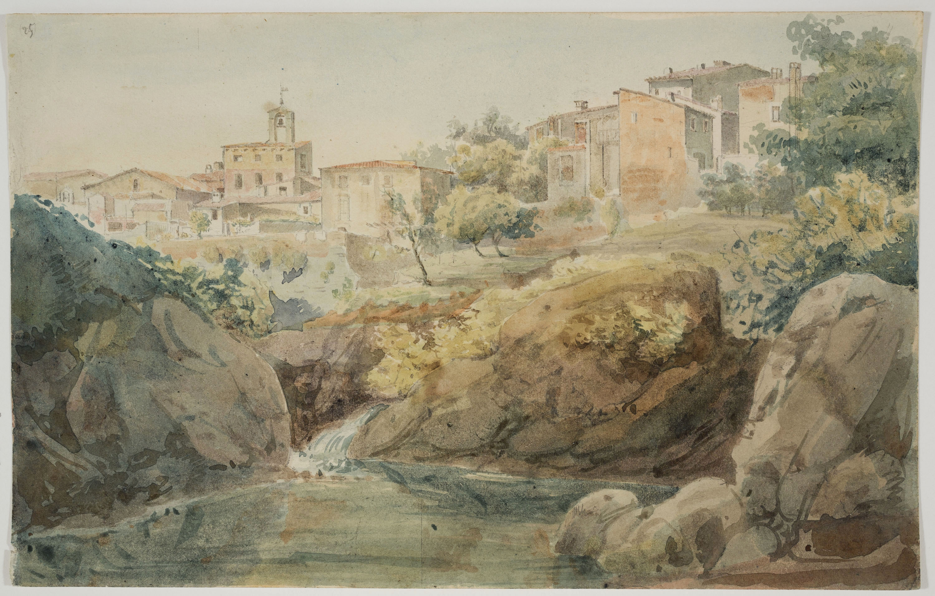 image for: Adolphe Hedwige Alphonse Delamare - Vista de Caldes de Montbui - Dijous 21 de juny de 1827