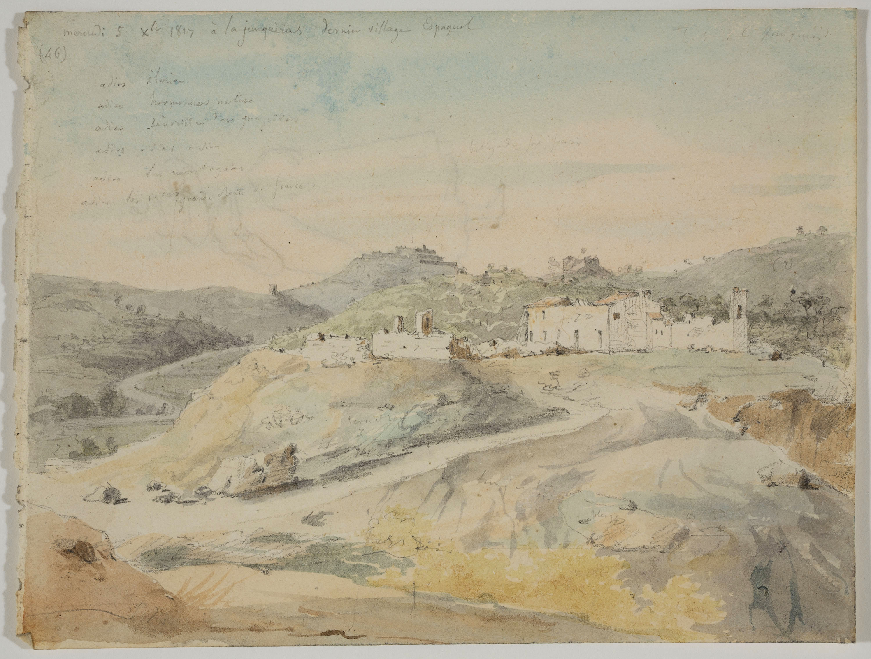image for: Adolphe Hedwige Alphonse Delamare - Vista de la Jonquera (anvers) / Figura d&#039;esquena (revers) - 1827