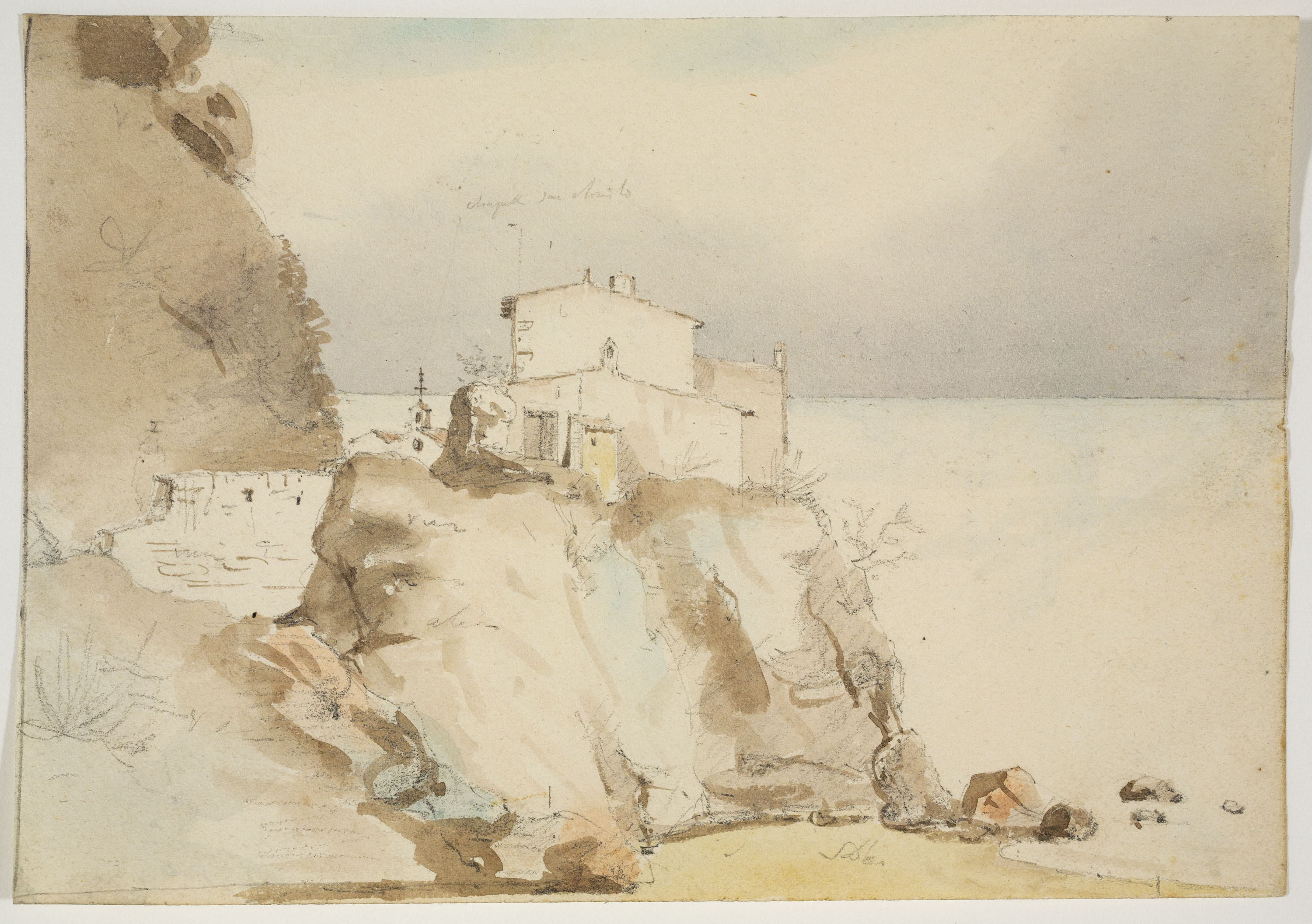 image for: Adolphe Hedwige Alphonse Delamare - Arenys de Mar (anvers) / Apunt del far d&#039;Arenys de Mar (revers) - 29 de novembre de 1827