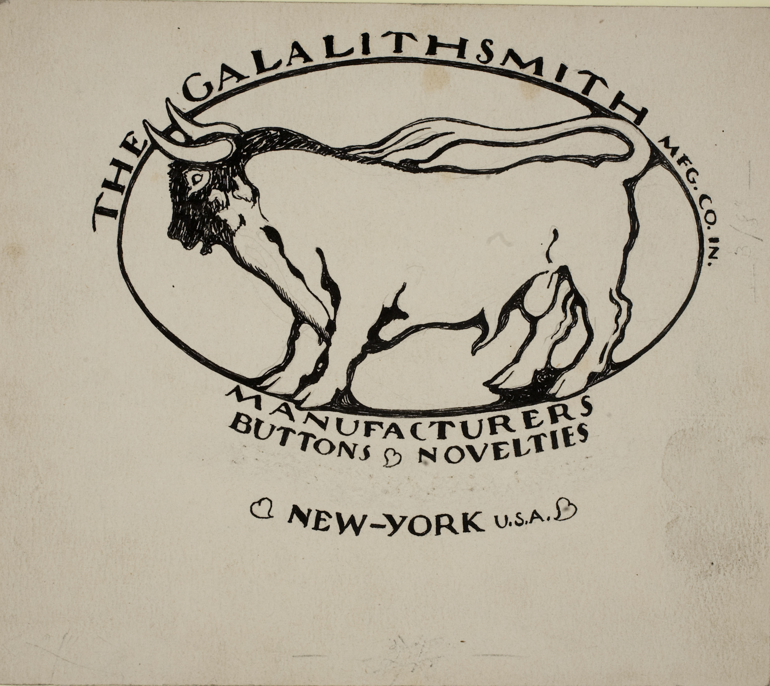 image for: Ismael Smith - Capçalera per a «The Galalithsmith MFG. Co. In» (toro) - Posterior a 1907