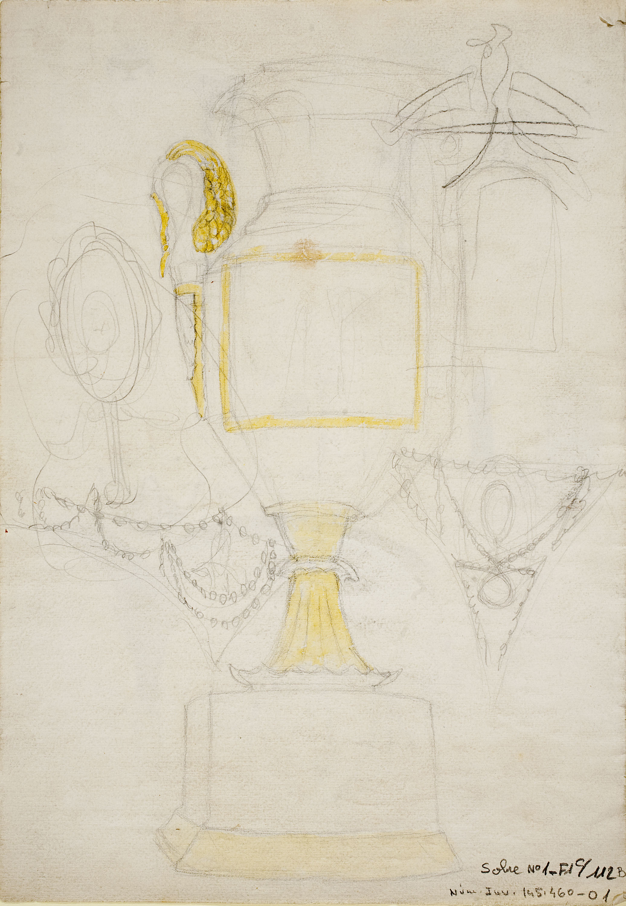 image for: Ismael Smith - Motius decoratius per a portes i finestres (anvers) / Gran gerro (revers) - Cap a 1908-1924 [1]