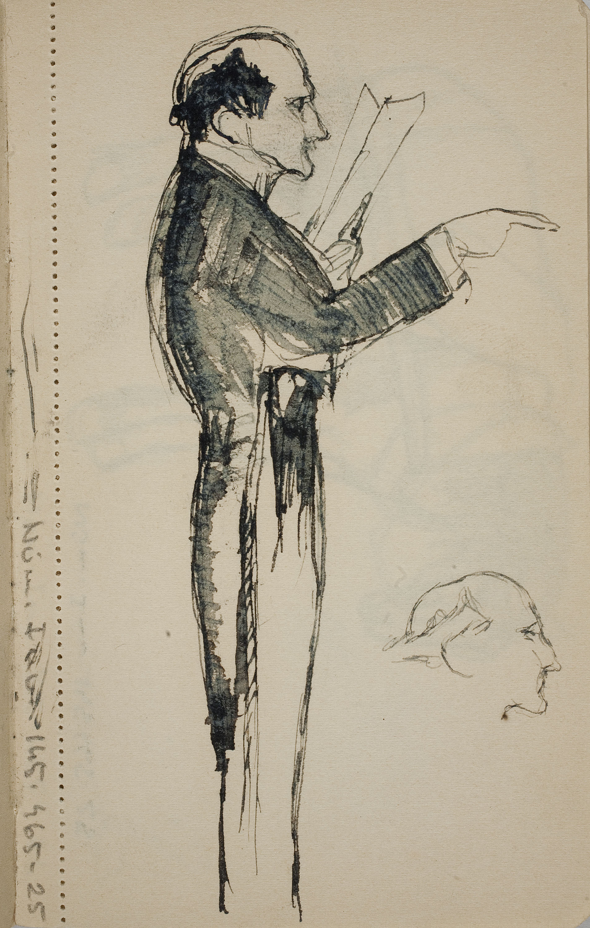 image for: Ismael Smith - Figura masculina de perfil - Cap a 1911-1913